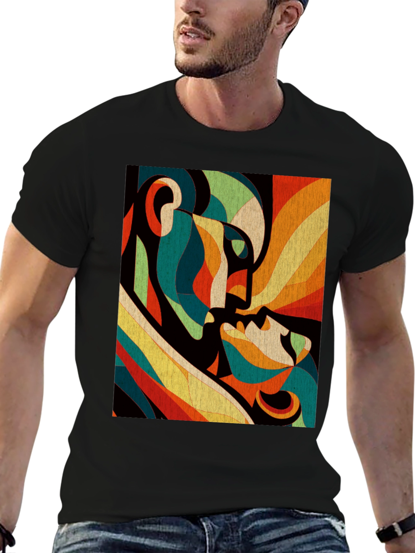 Abstract Lovers Graphic Tee - Modern Art T-Shirt