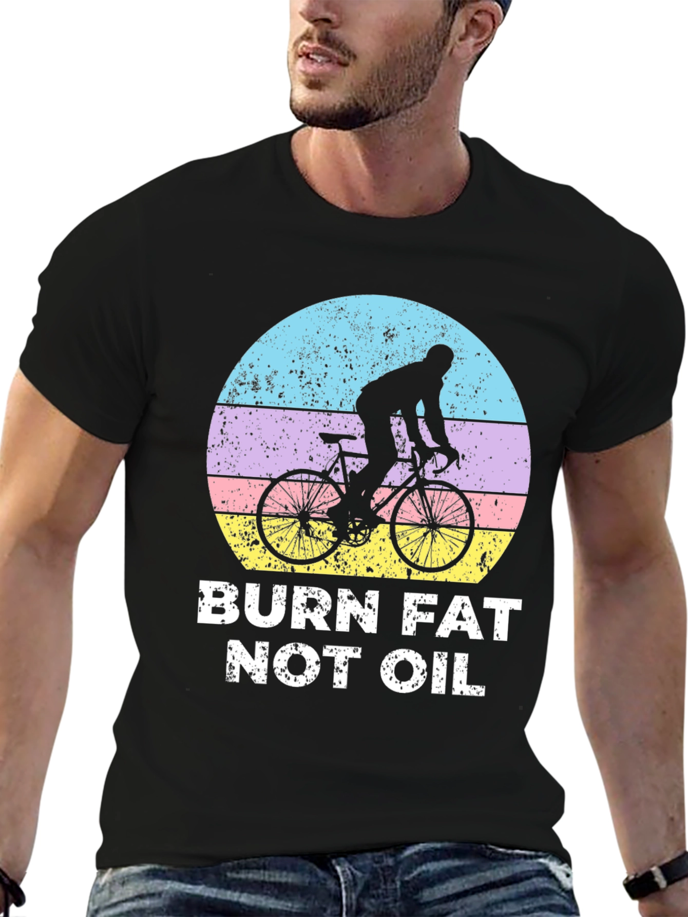 Burn Fat Not Oil T-Shirt - Cycling Design