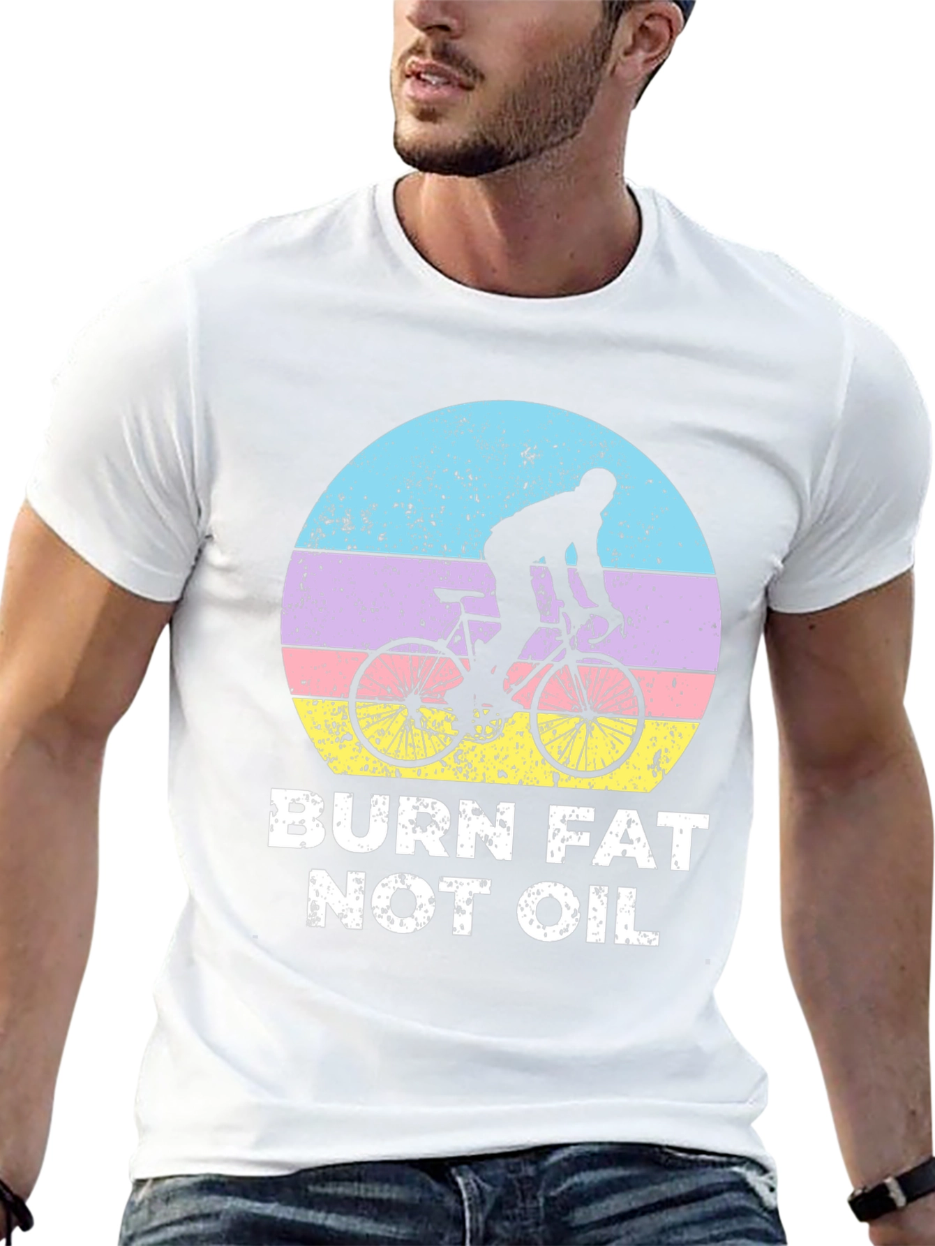 Burn Fat Not Oil T-Shirt - Cycling Design