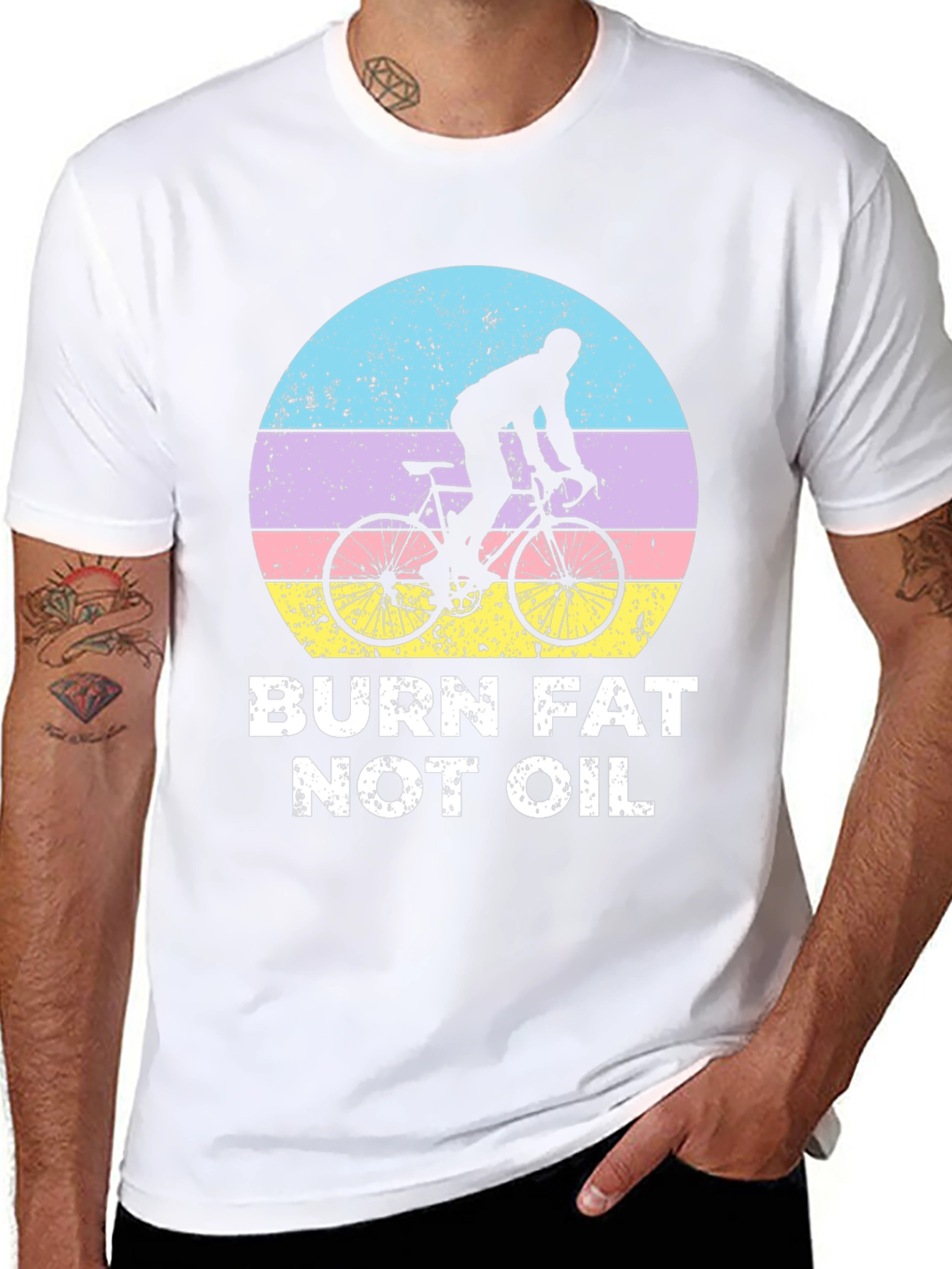 Burn Fat Not Oil T-Shirt - Cycling Design