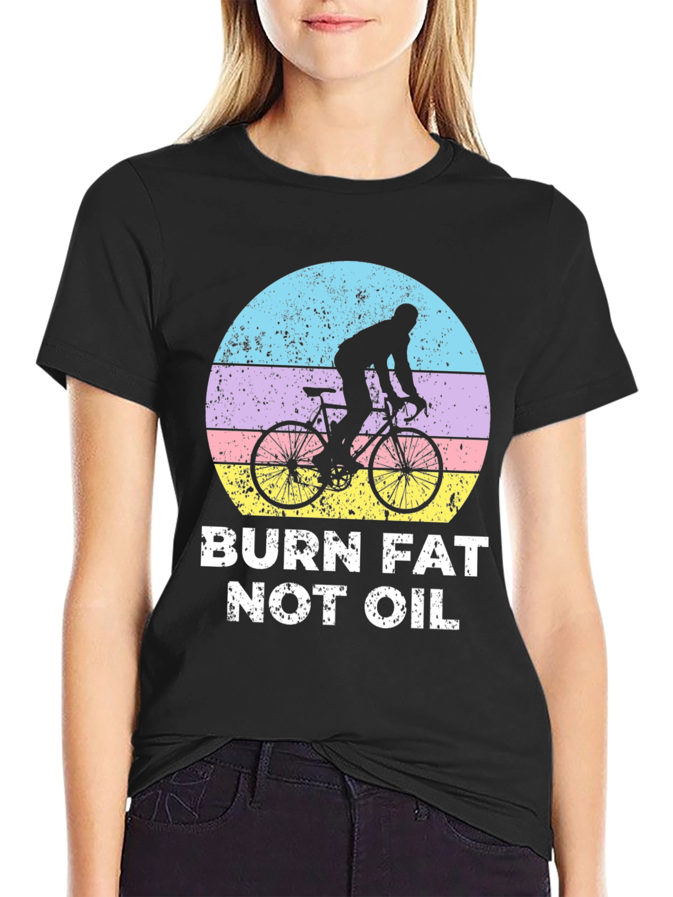 Burn Fat Not Oil T-Shirt - Cycling Design