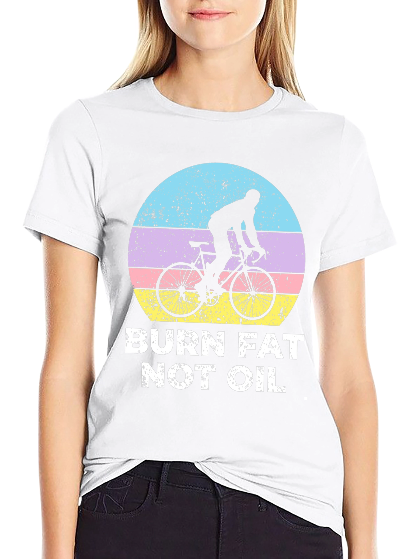 Burn Fat Not Oil T-Shirt - Cycling Design