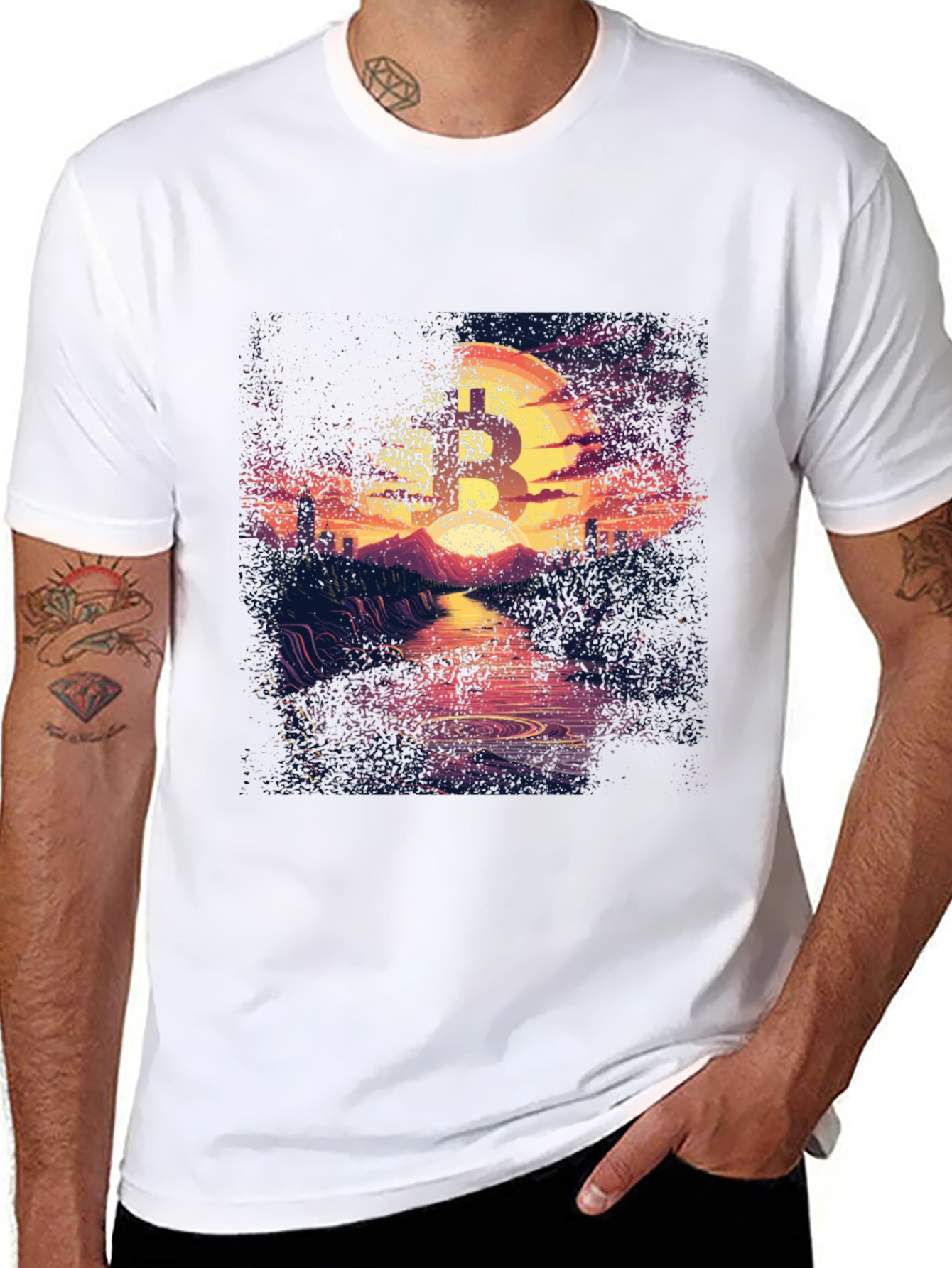 Bitcoin Sunset Graphic Tee