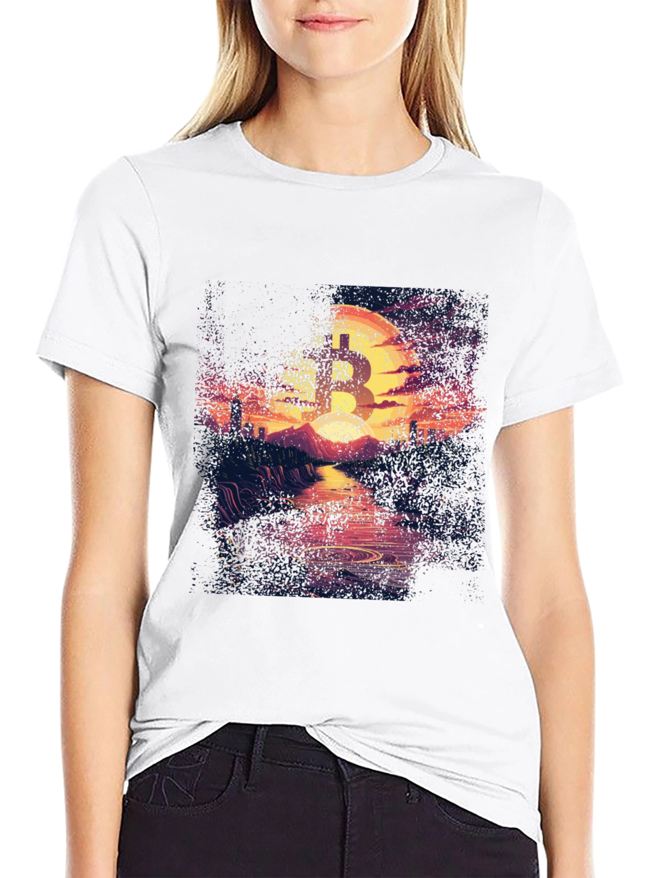 Bitcoin Sunset Graphic Tee