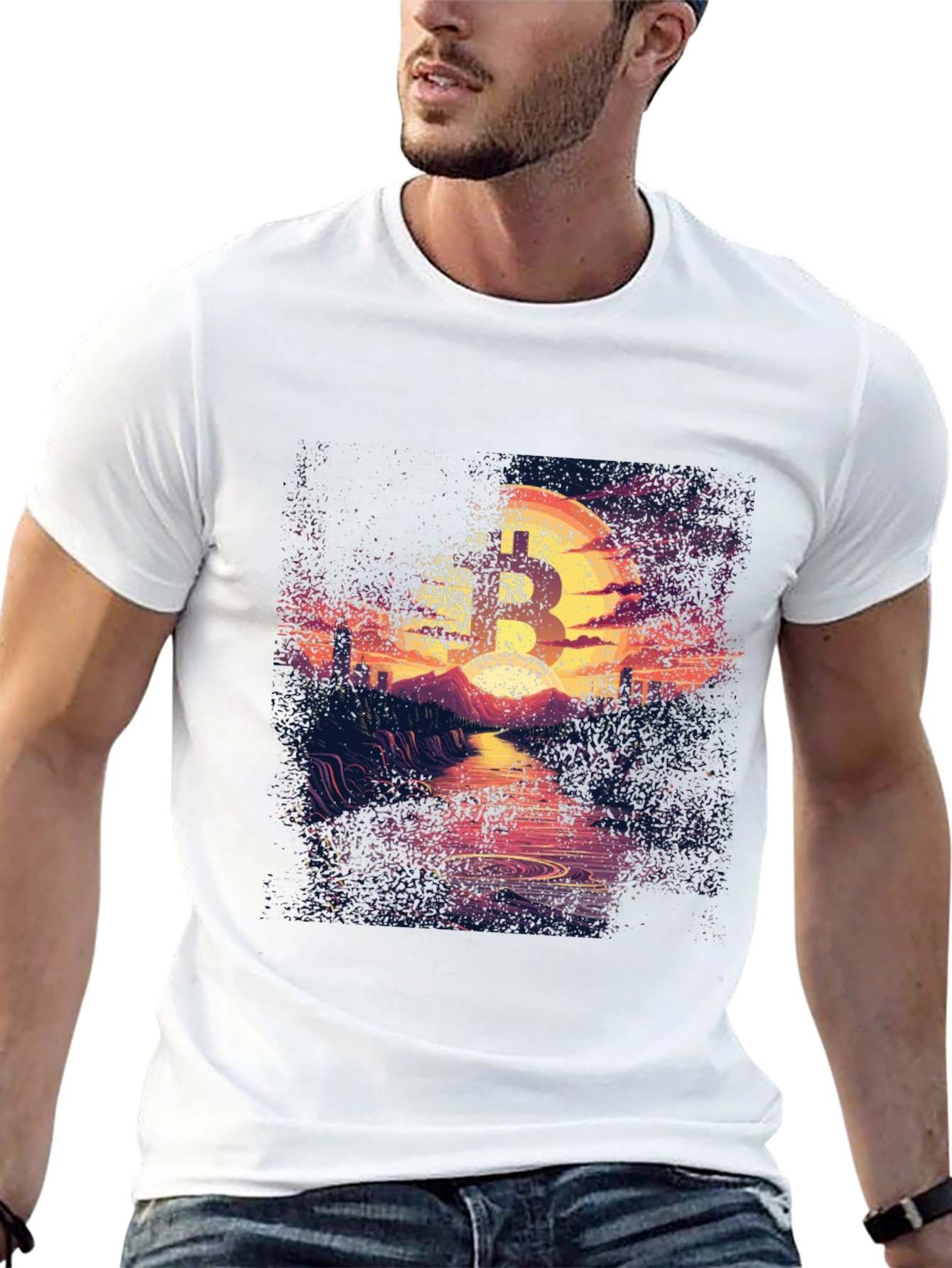Bitcoin Sunset Graphic Tee