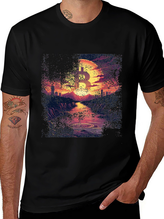 Bitcoin Sunset Graphic Tee