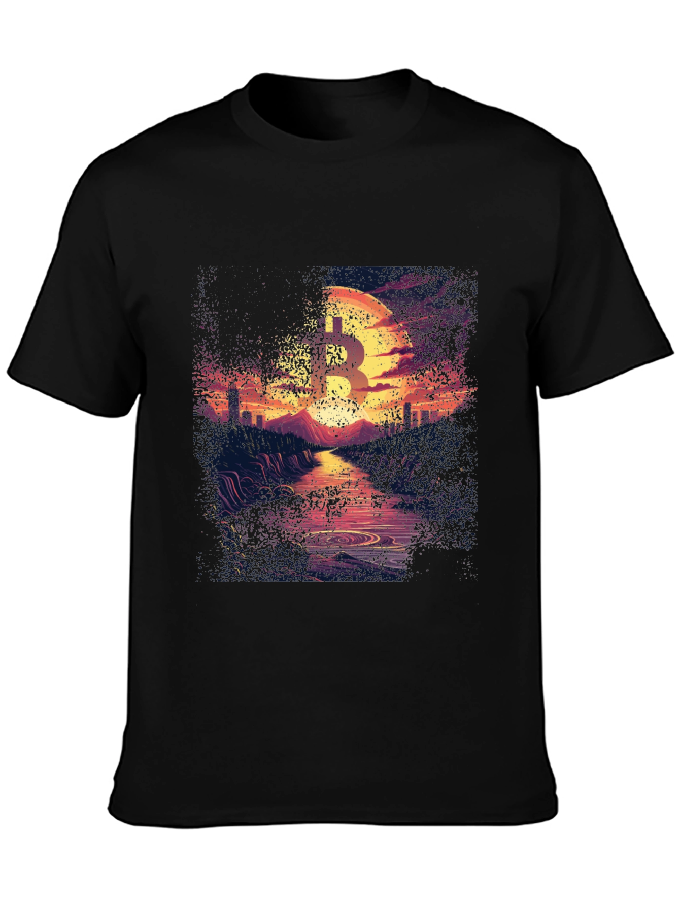 Bitcoin Sunset Graphic Tee
