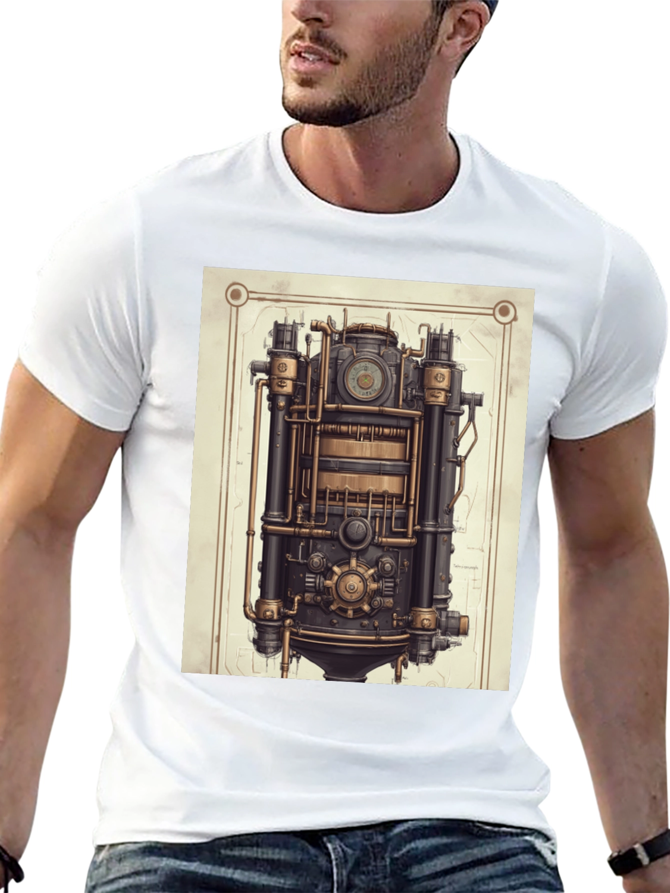 Steampunk Engine Graphic T-Shirt