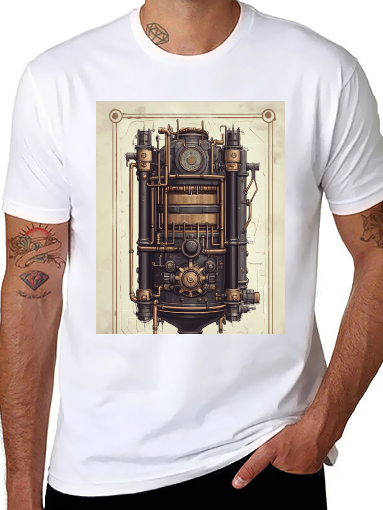 Steampunk Engine Graphic T-Shirt