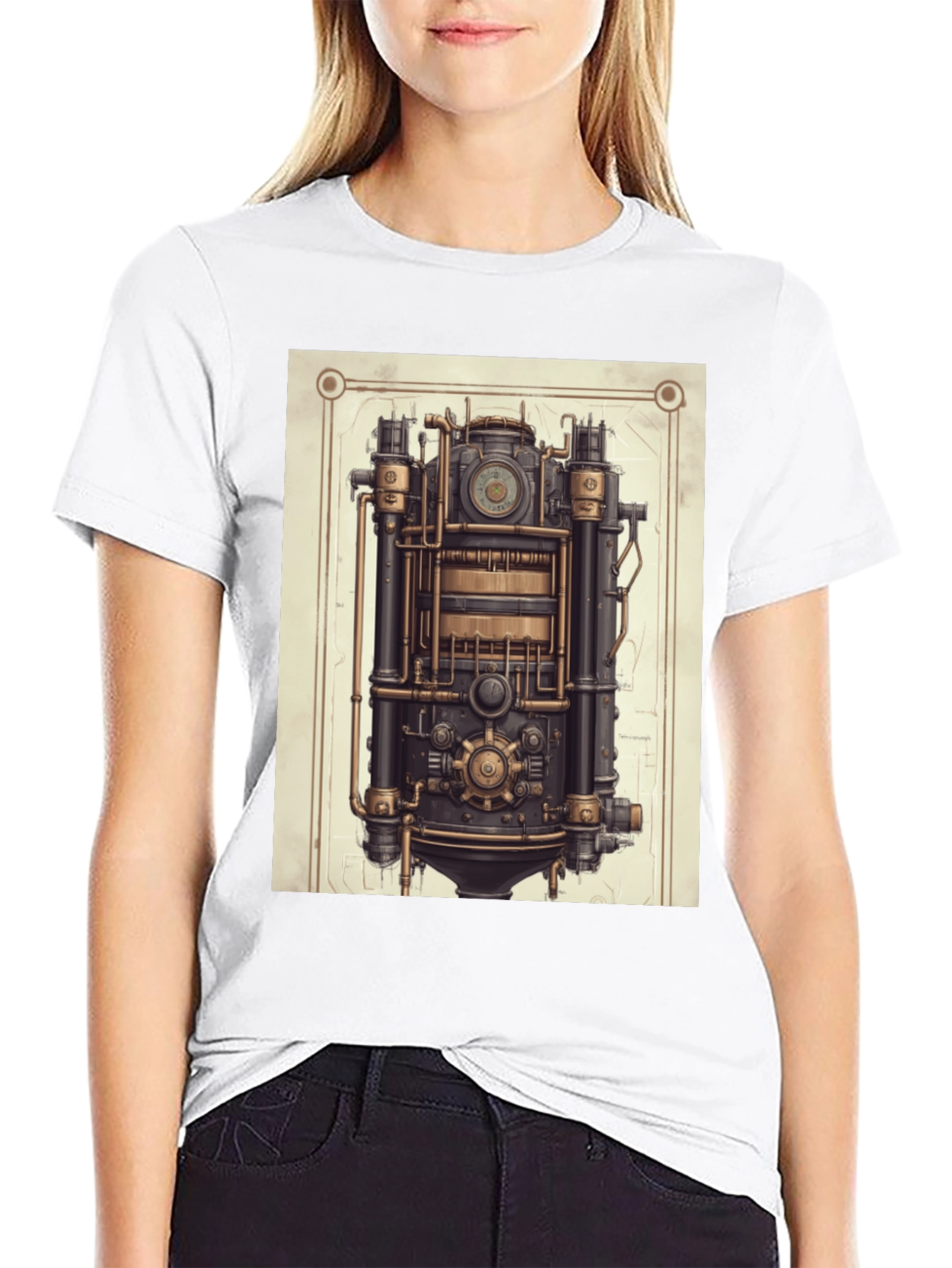 Steampunk Engine Graphic T-Shirt
