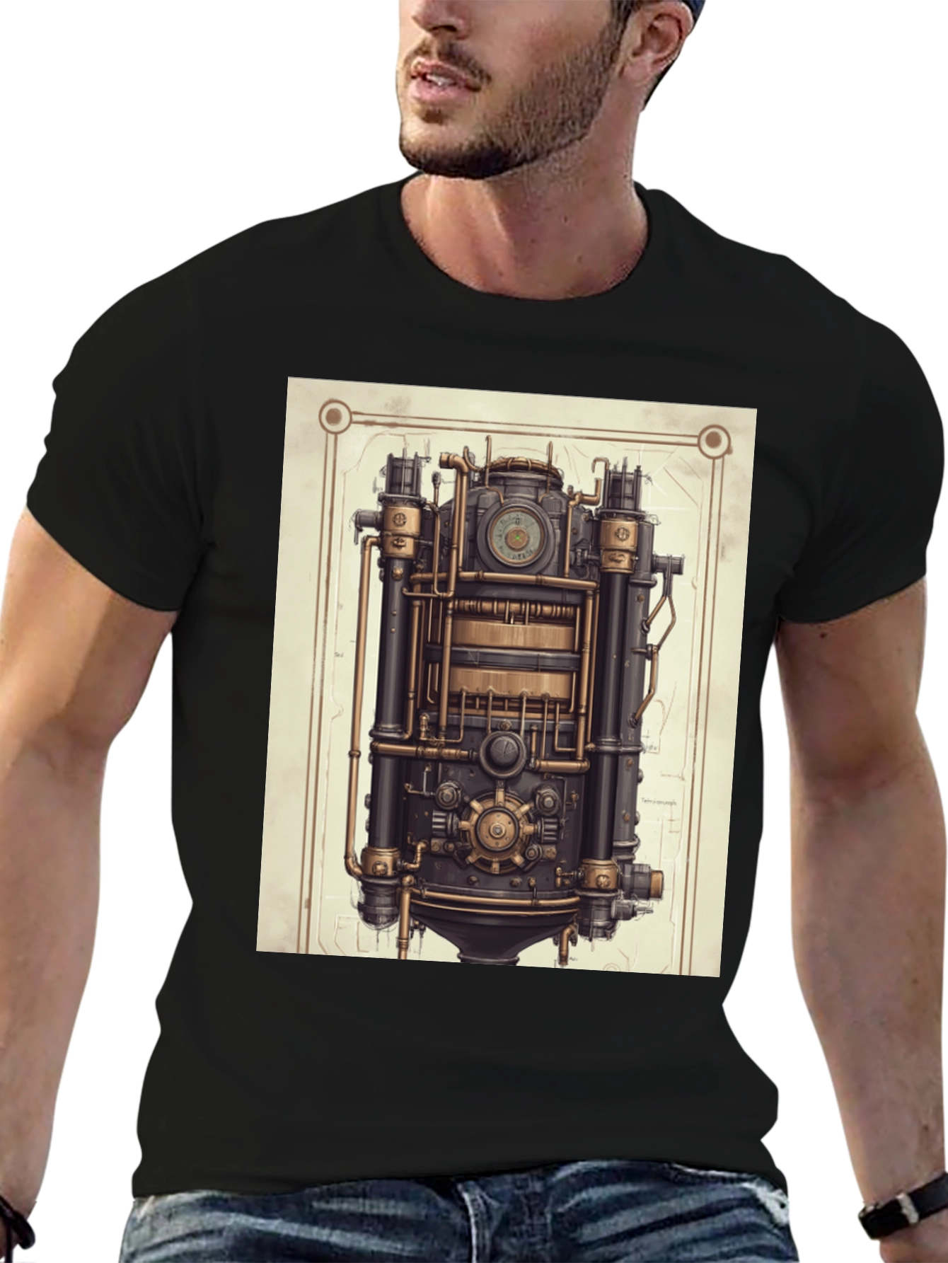 Steampunk Engine Graphic T-Shirt