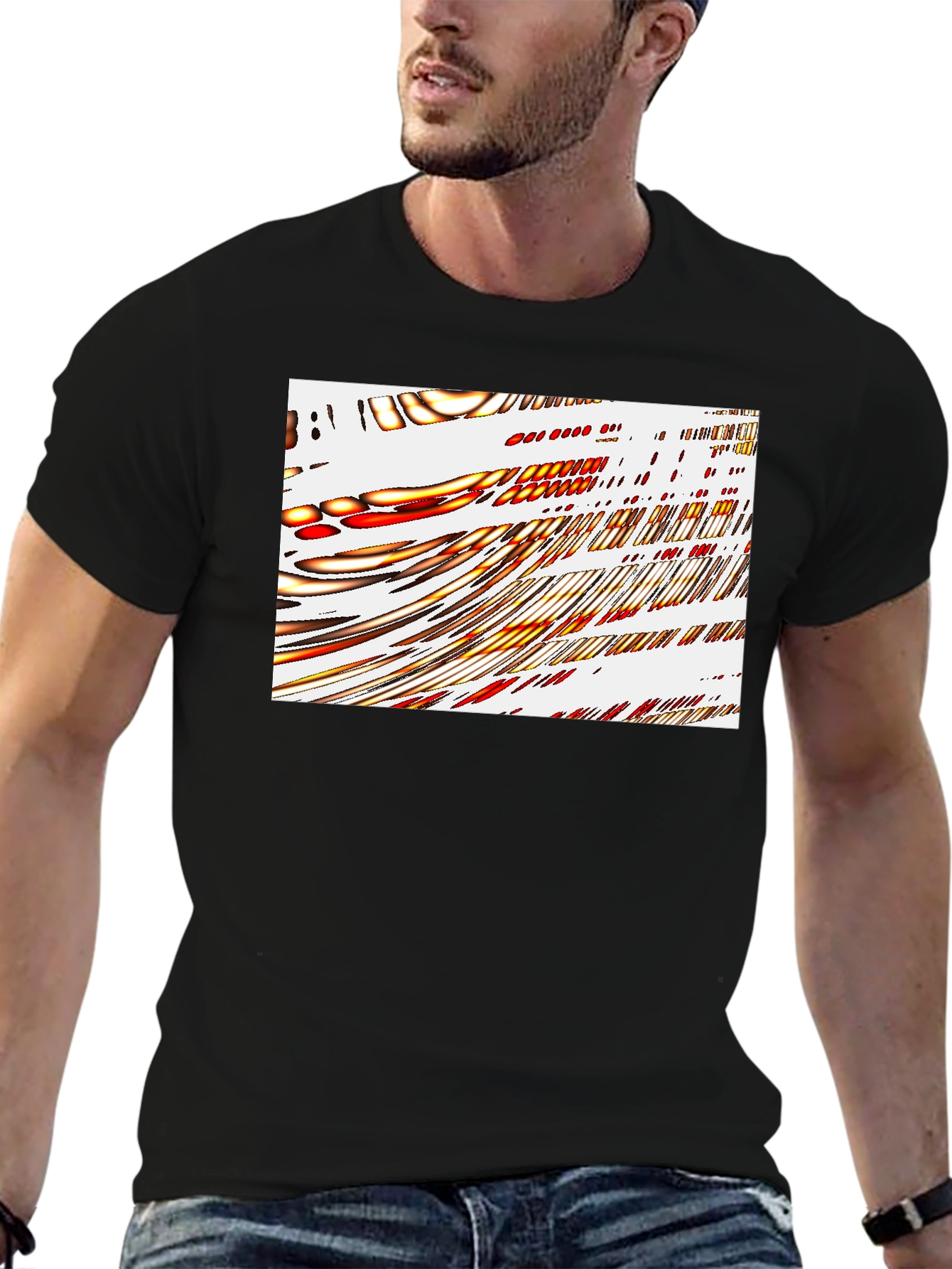 Abstract Art Graphic Print Black T-Shirt