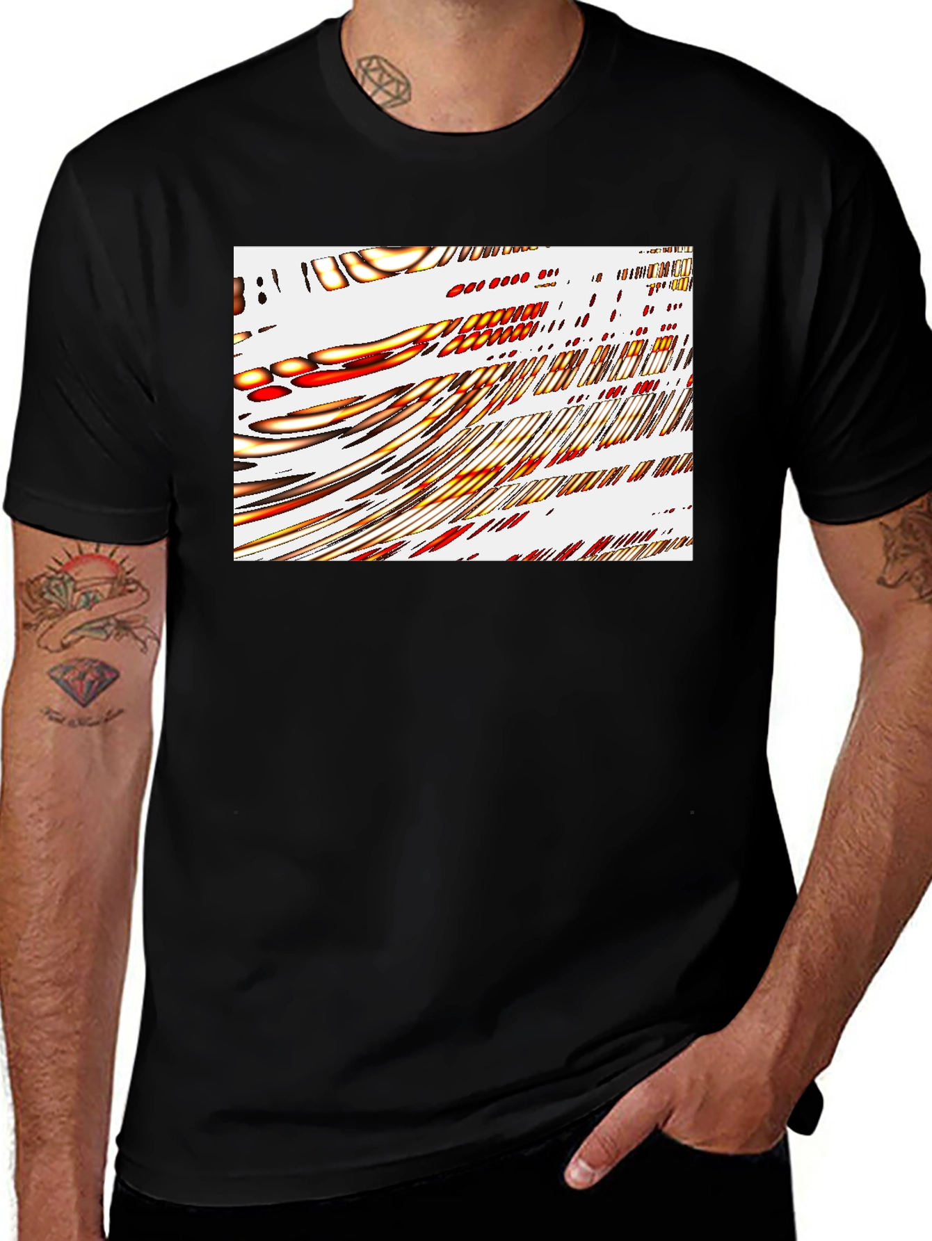Abstract Art Graphic Print Black T-Shirt