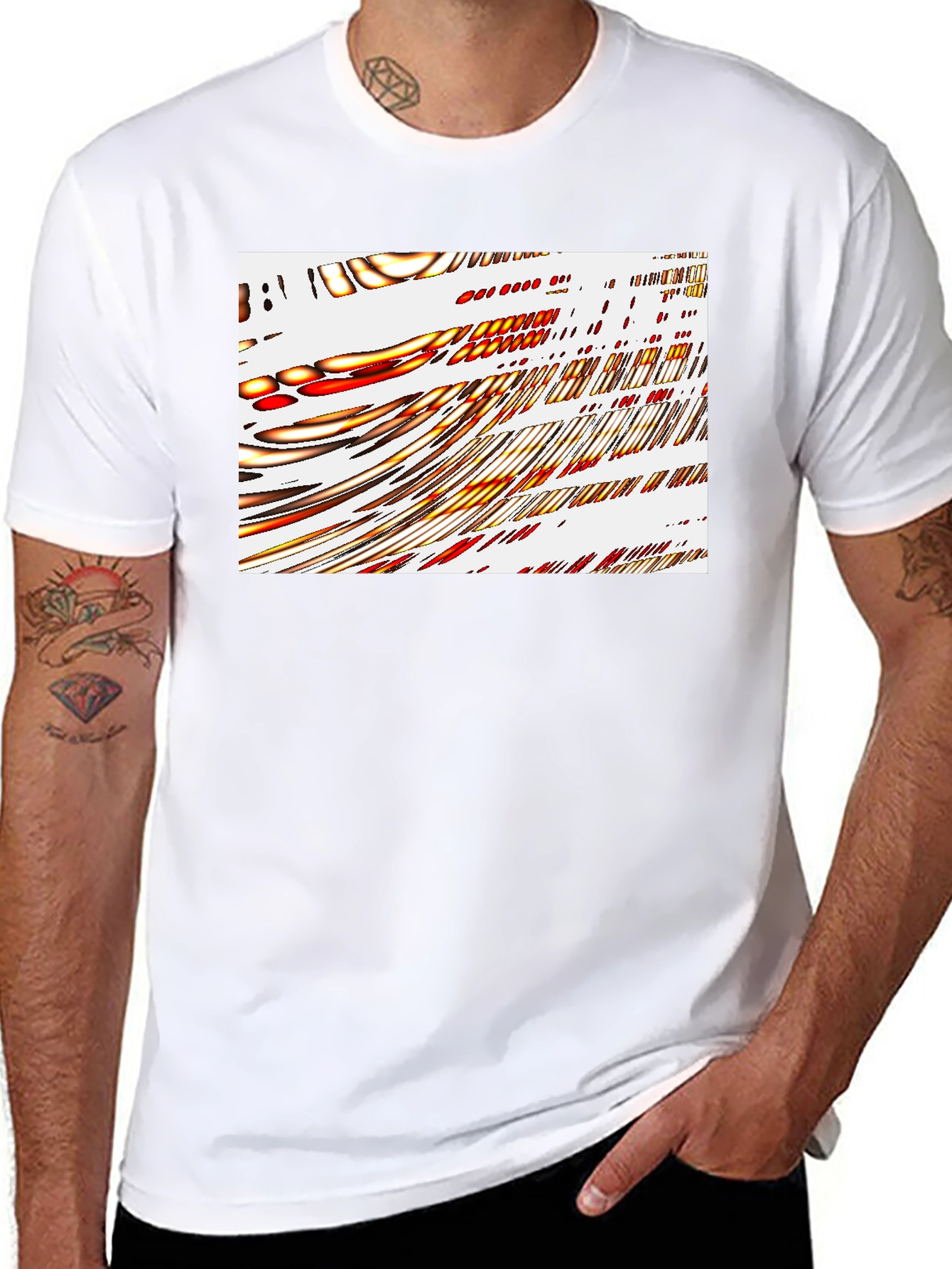 Abstract Art Graphic Print Black T-Shirt