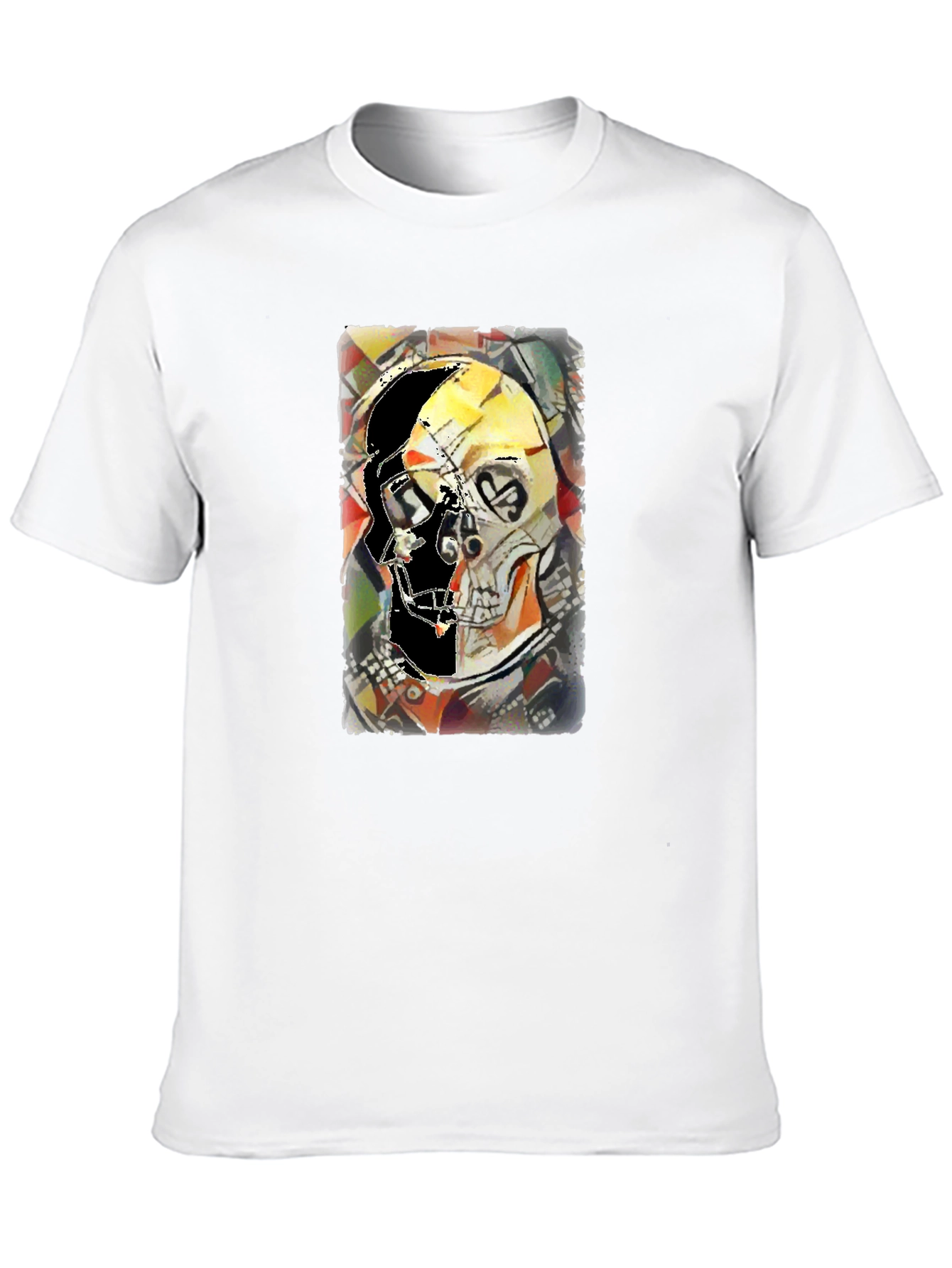 Abstract Skull Graphic Print Black Tee
