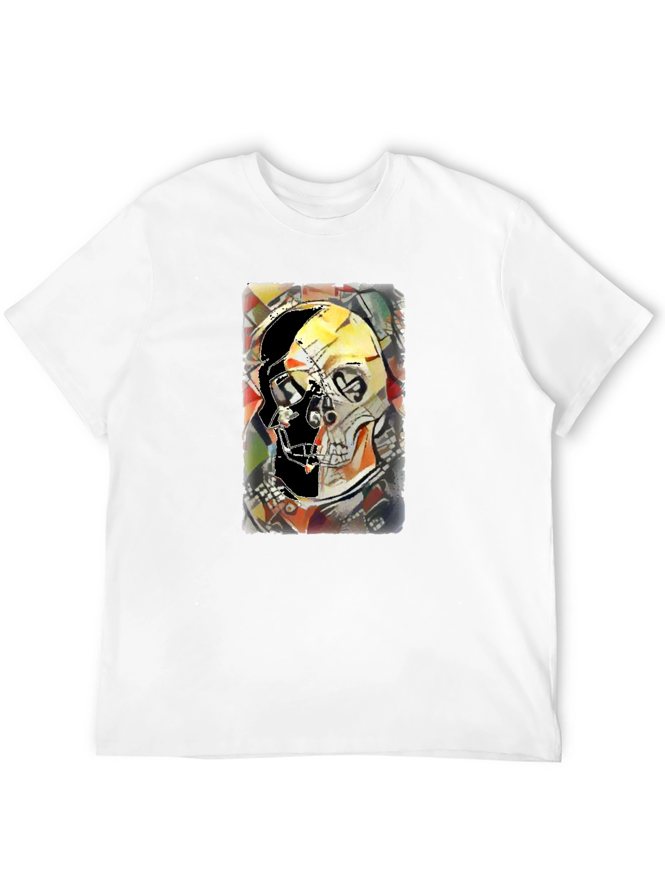 Abstract Skull Graphic Print Black Tee
