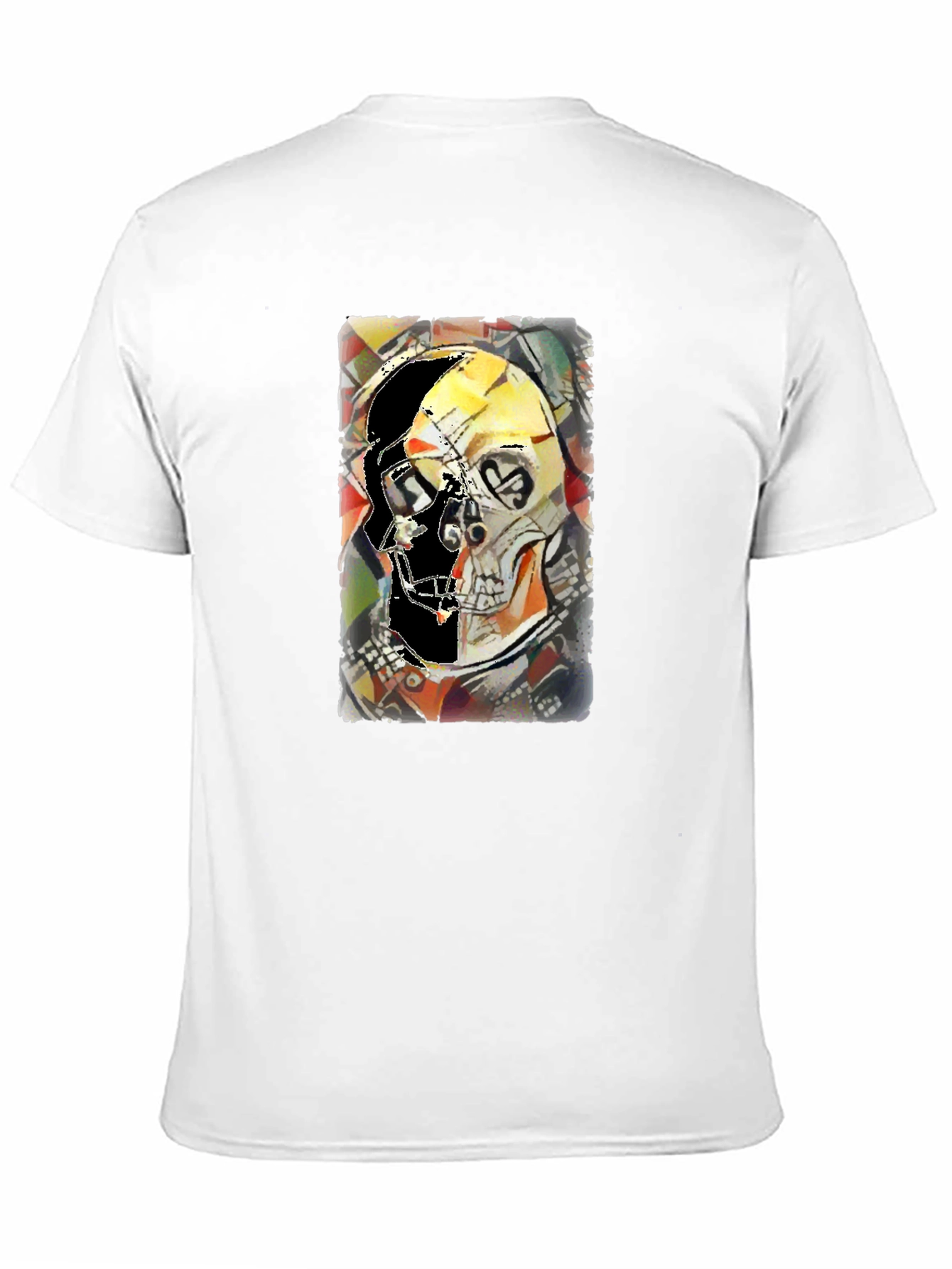 Abstract Skull Graphic Print Black Tee
