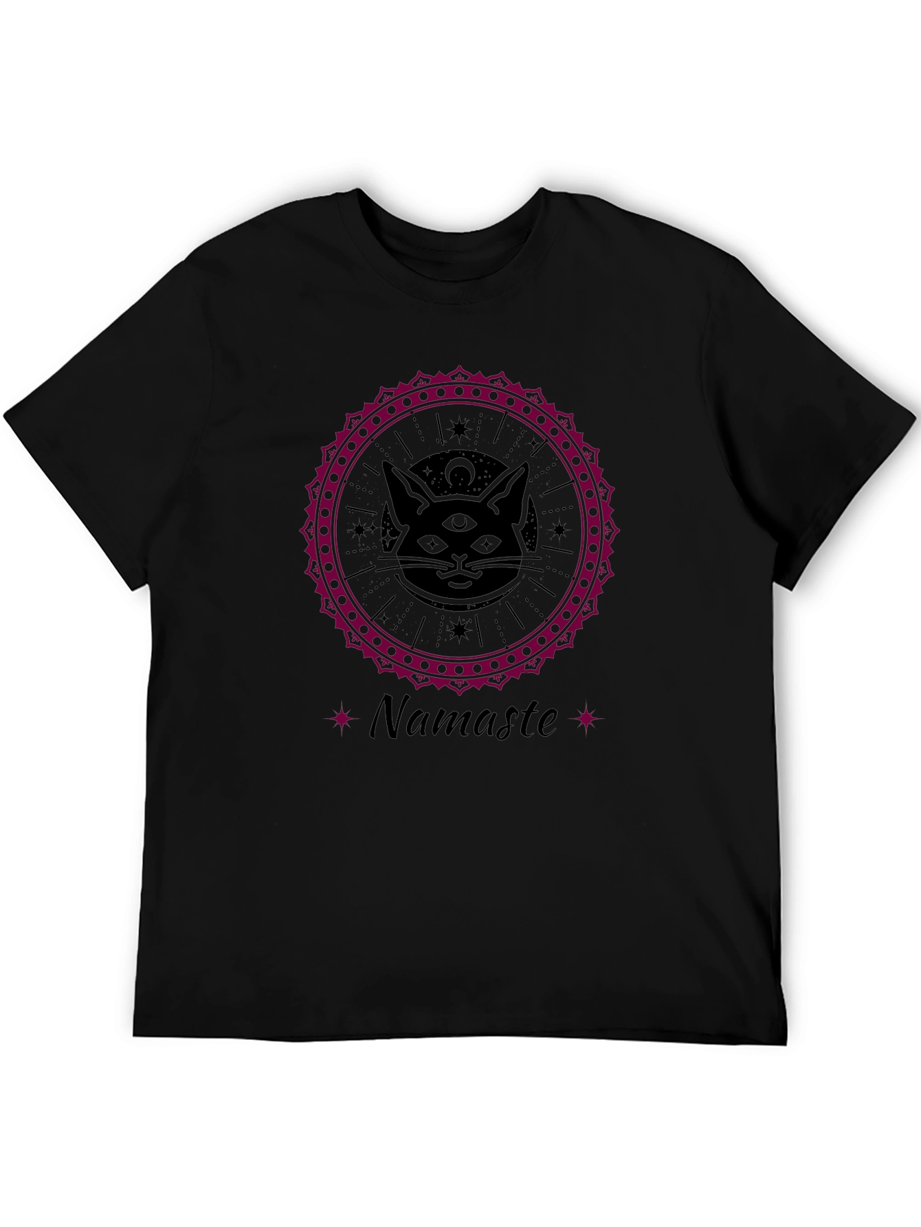 Third Eye Cat Namaste Graphic Tee