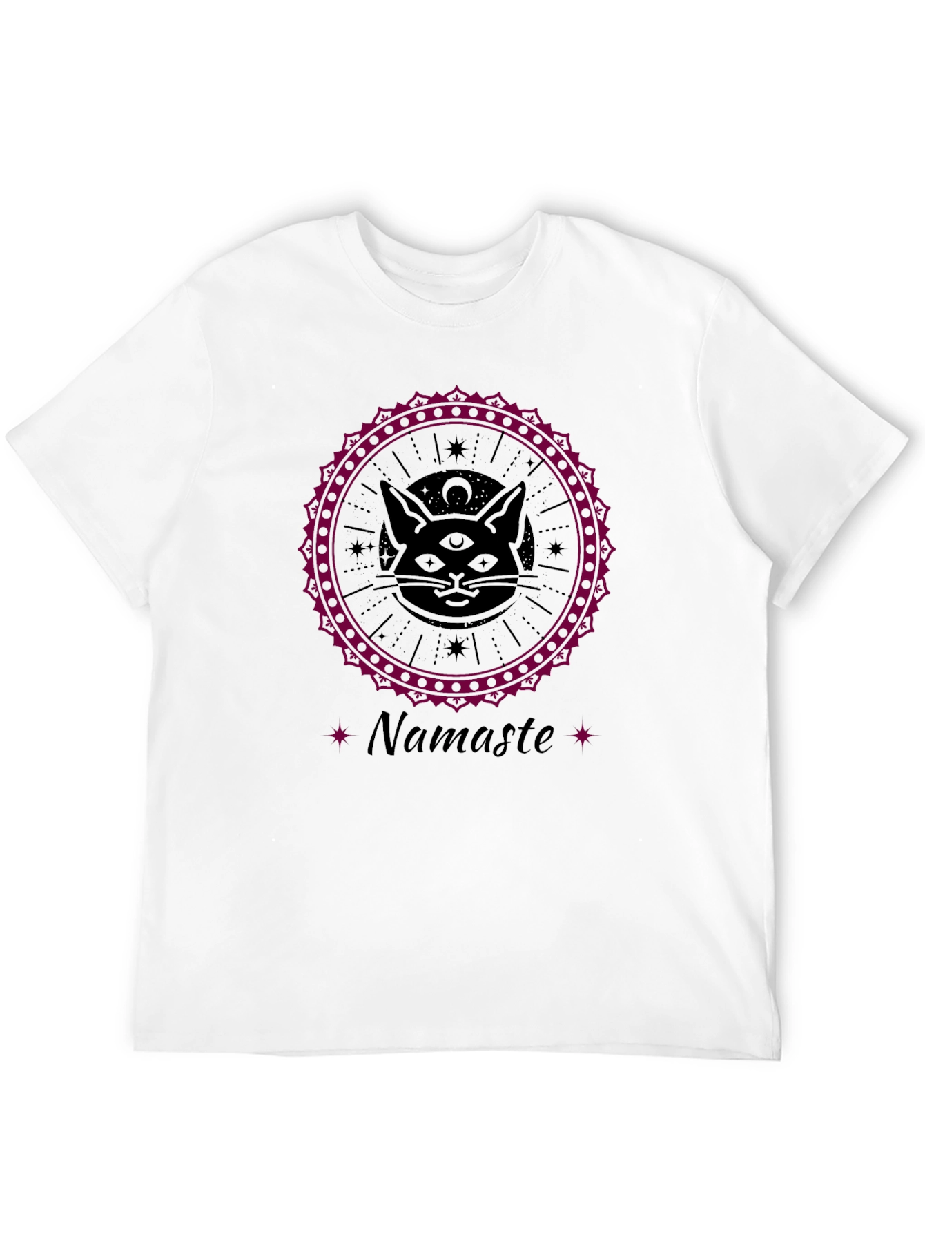 Third Eye Cat Namaste Graphic Tee