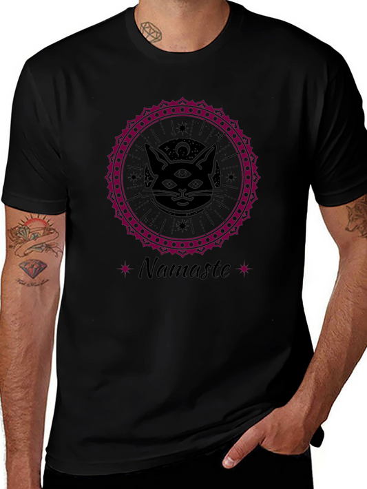 Third Eye Cat Namaste Graphic Tee