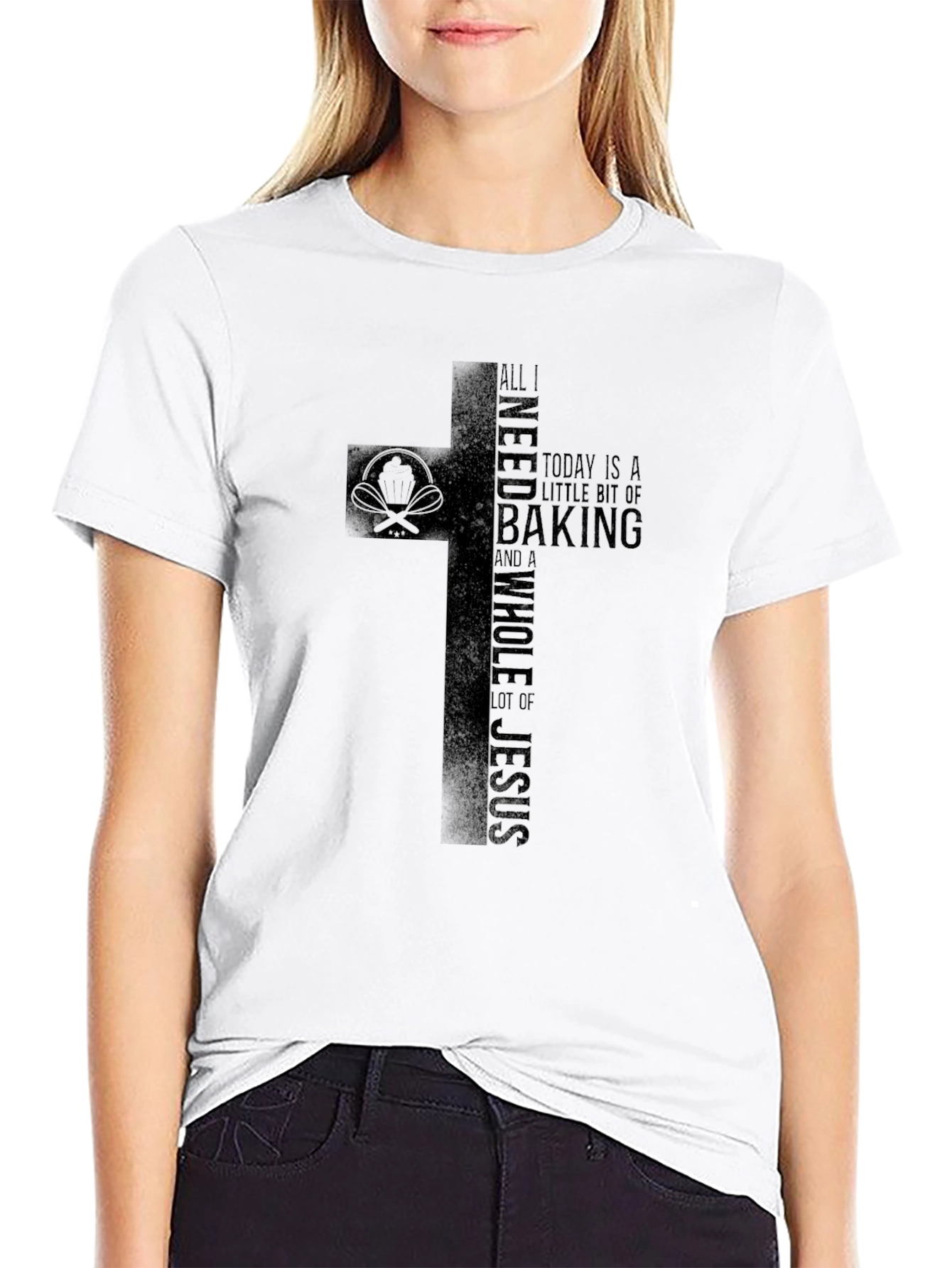 Baking and Jesus Black T-Shirt