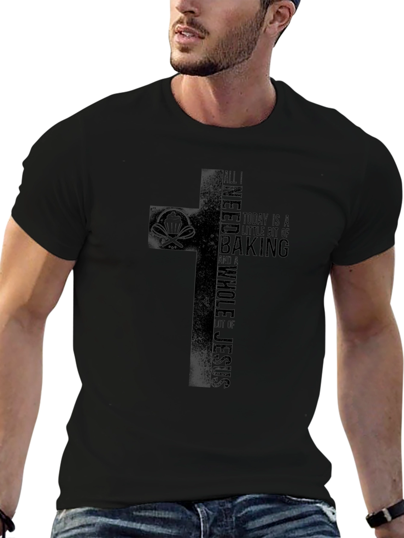Baking and Jesus Black T-Shirt