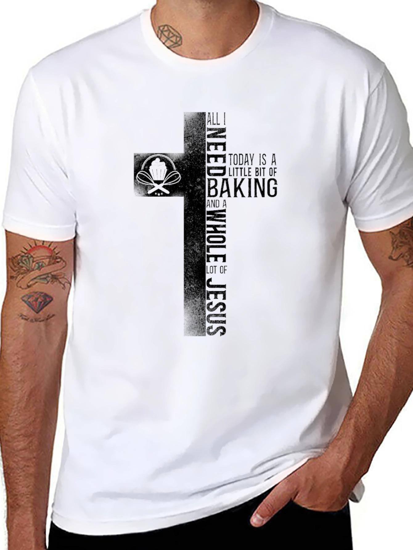 Baking and Jesus Black T-Shirt