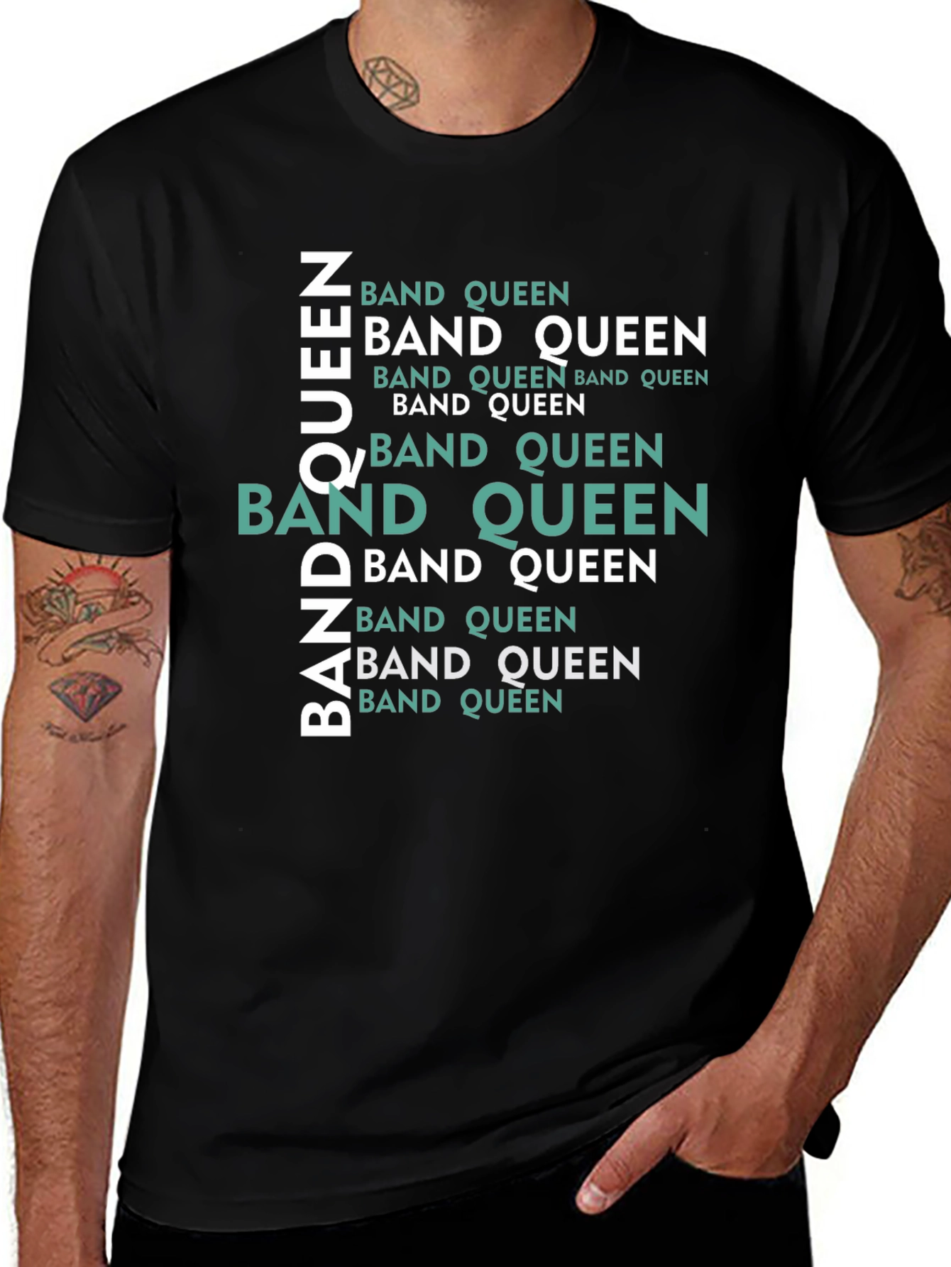 Band Queen Graphic Tee - Black Cotton Comfort