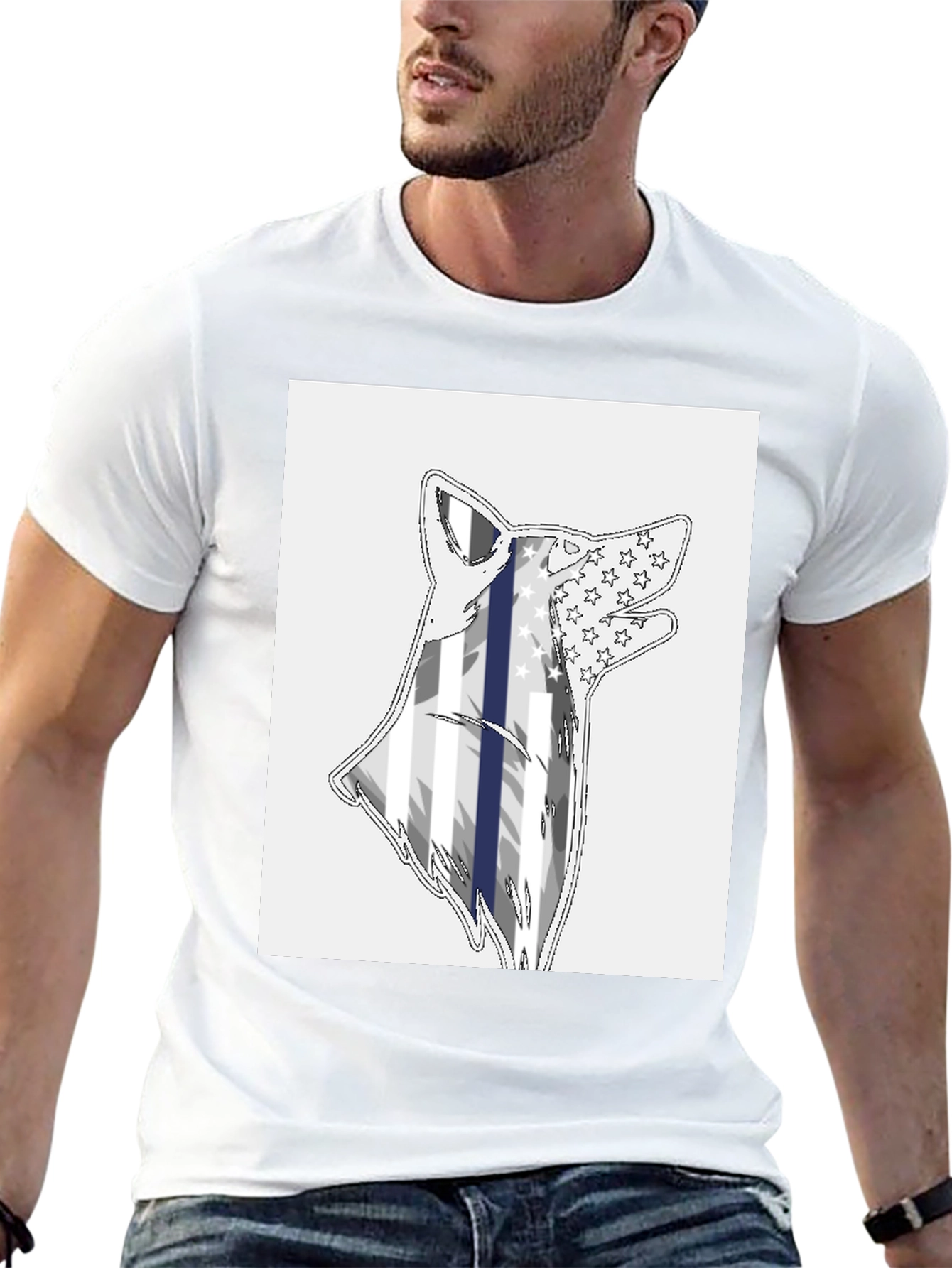 Thin Blue Line Wolf T-Shirt