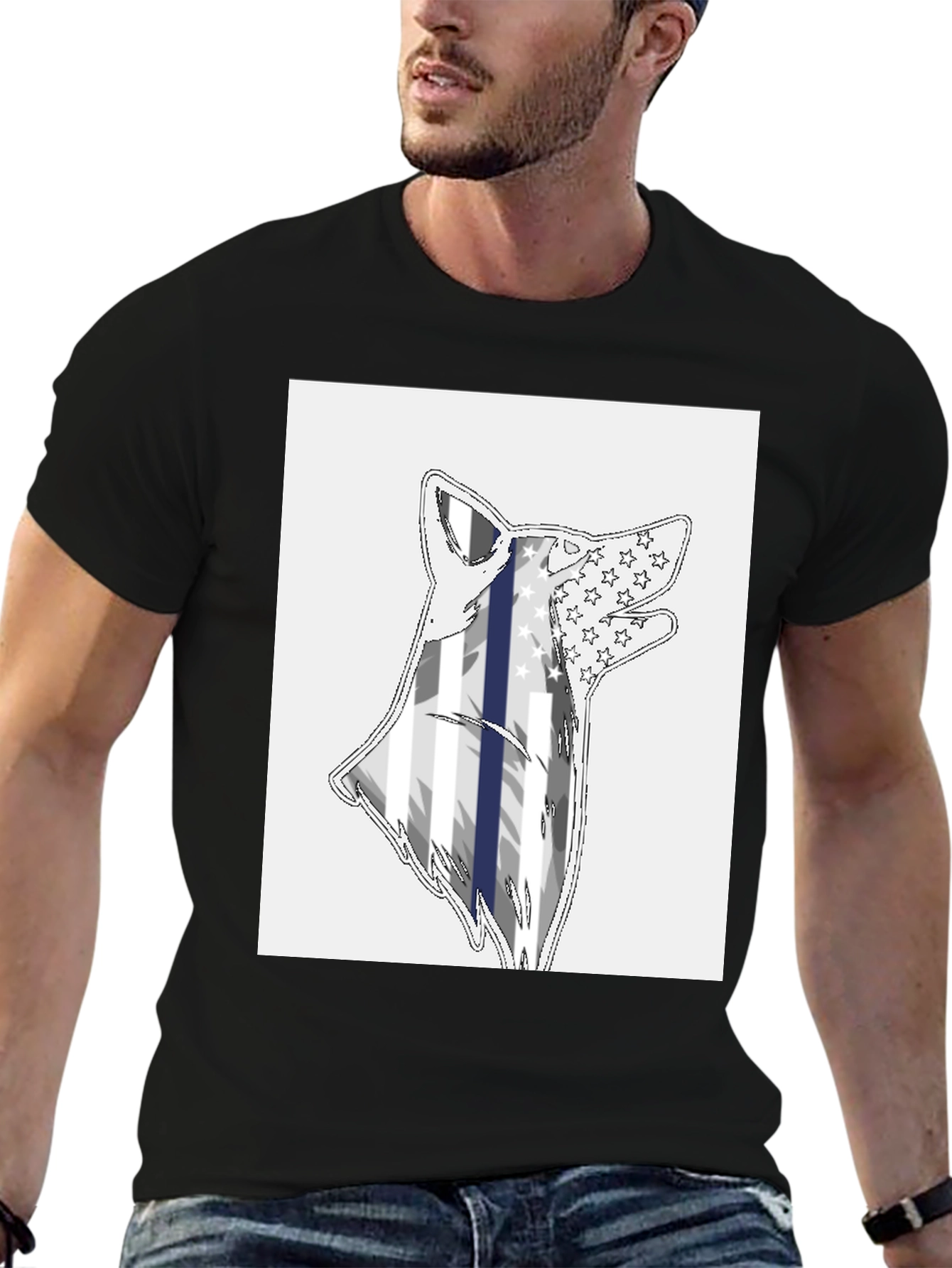 Thin Blue Line Wolf T-Shirt