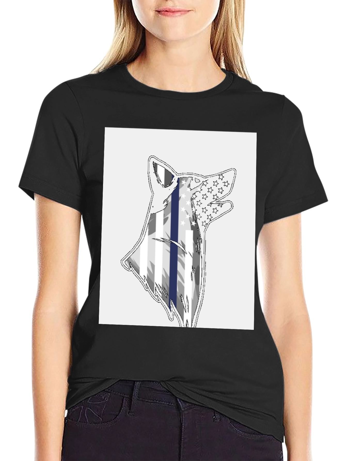 Thin Blue Line Wolf T-Shirt