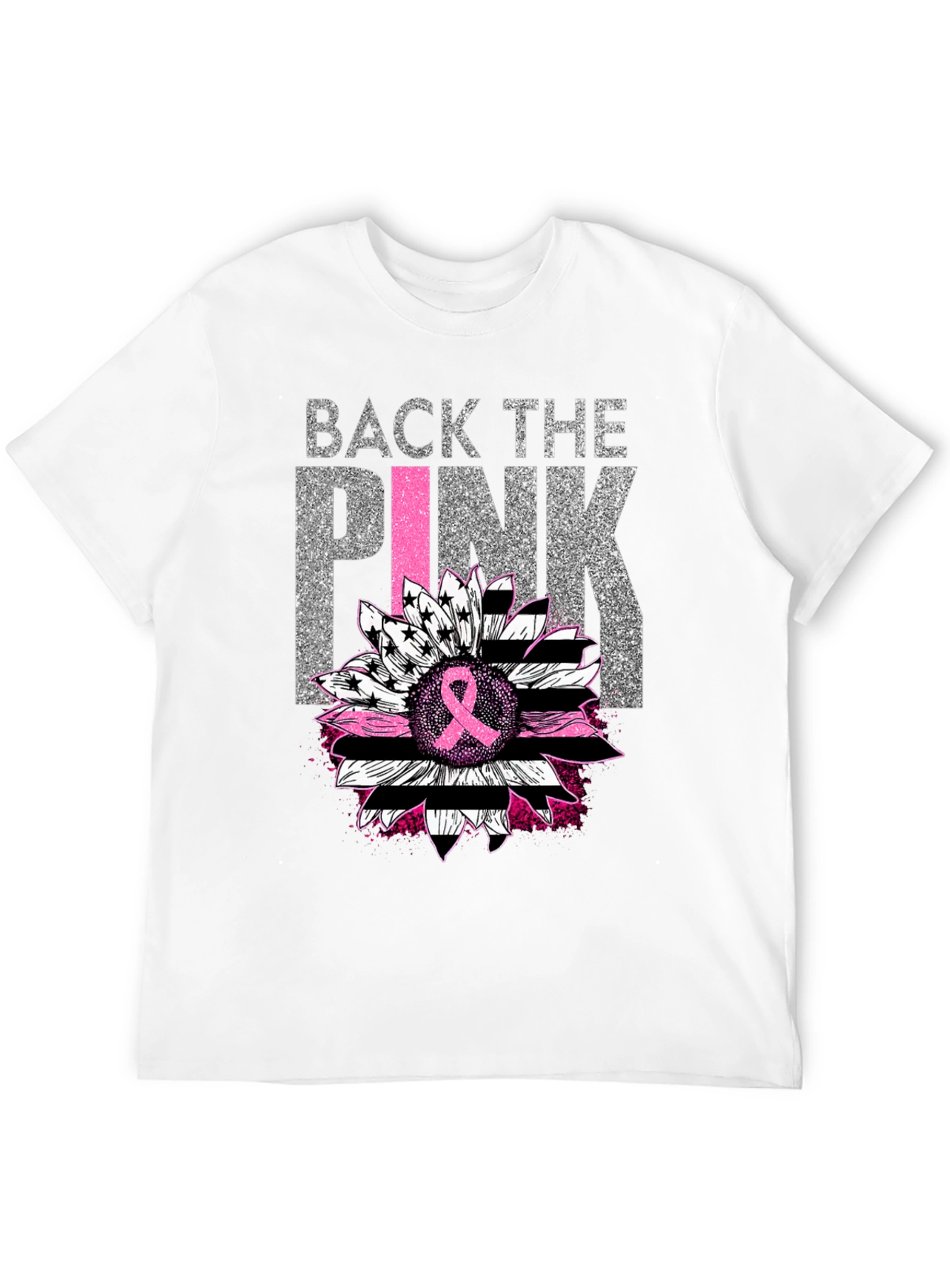 Back the Pink Sunflower Breast Cancer Awareness T-Shirt