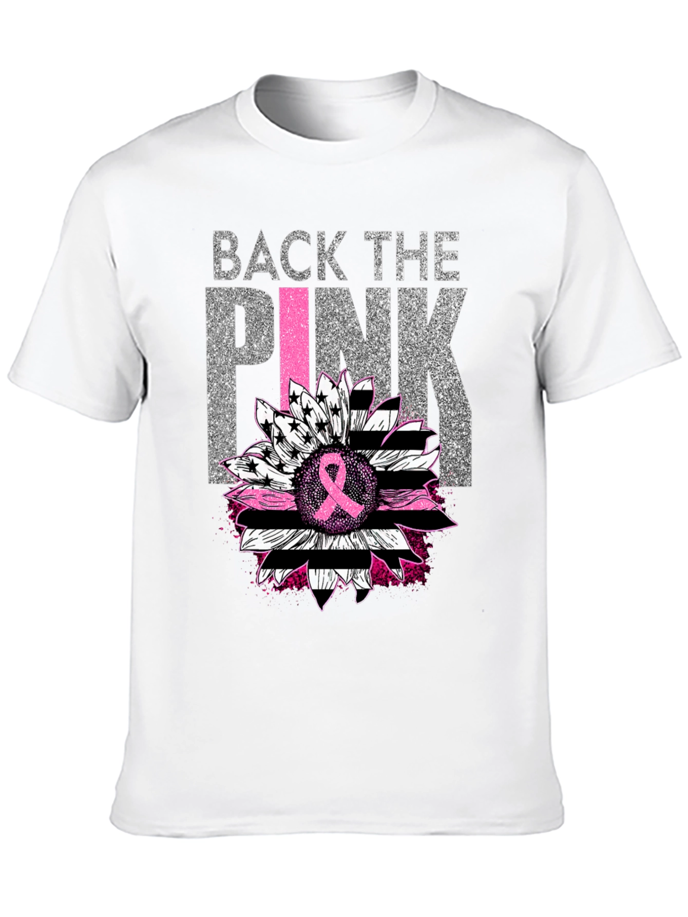 Back the Pink Sunflower Breast Cancer Awareness T-Shirt