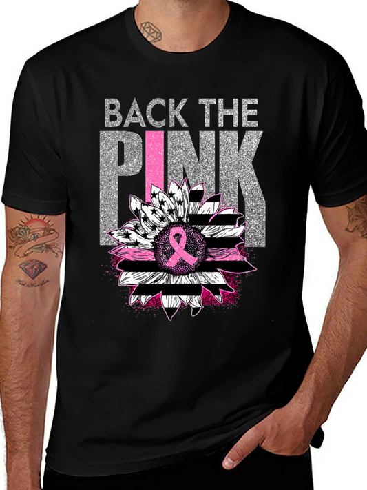 Back the Pink Sunflower Breast Cancer Awareness T-Shirt