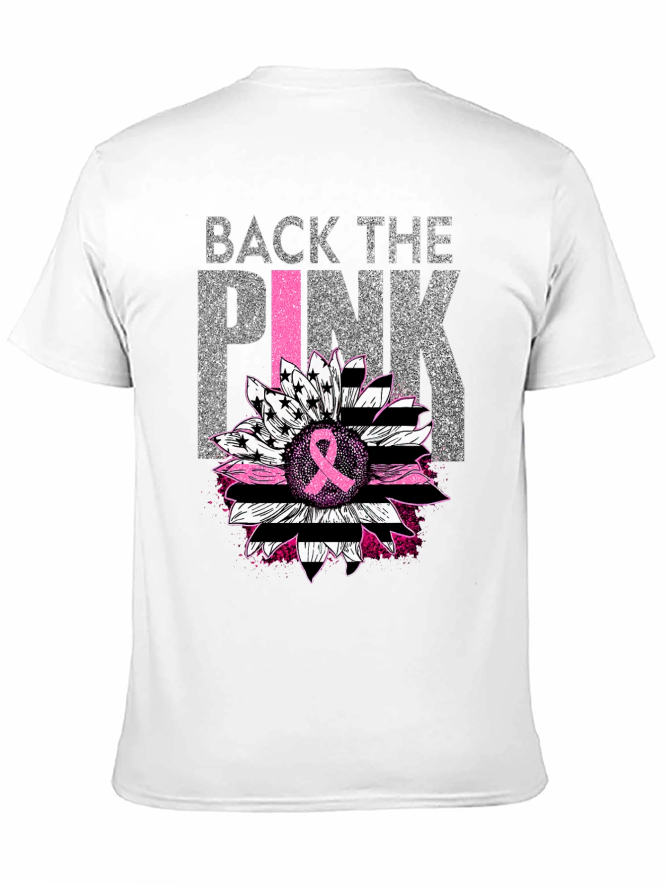 Back the Pink Sunflower Breast Cancer Awareness T-Shirt