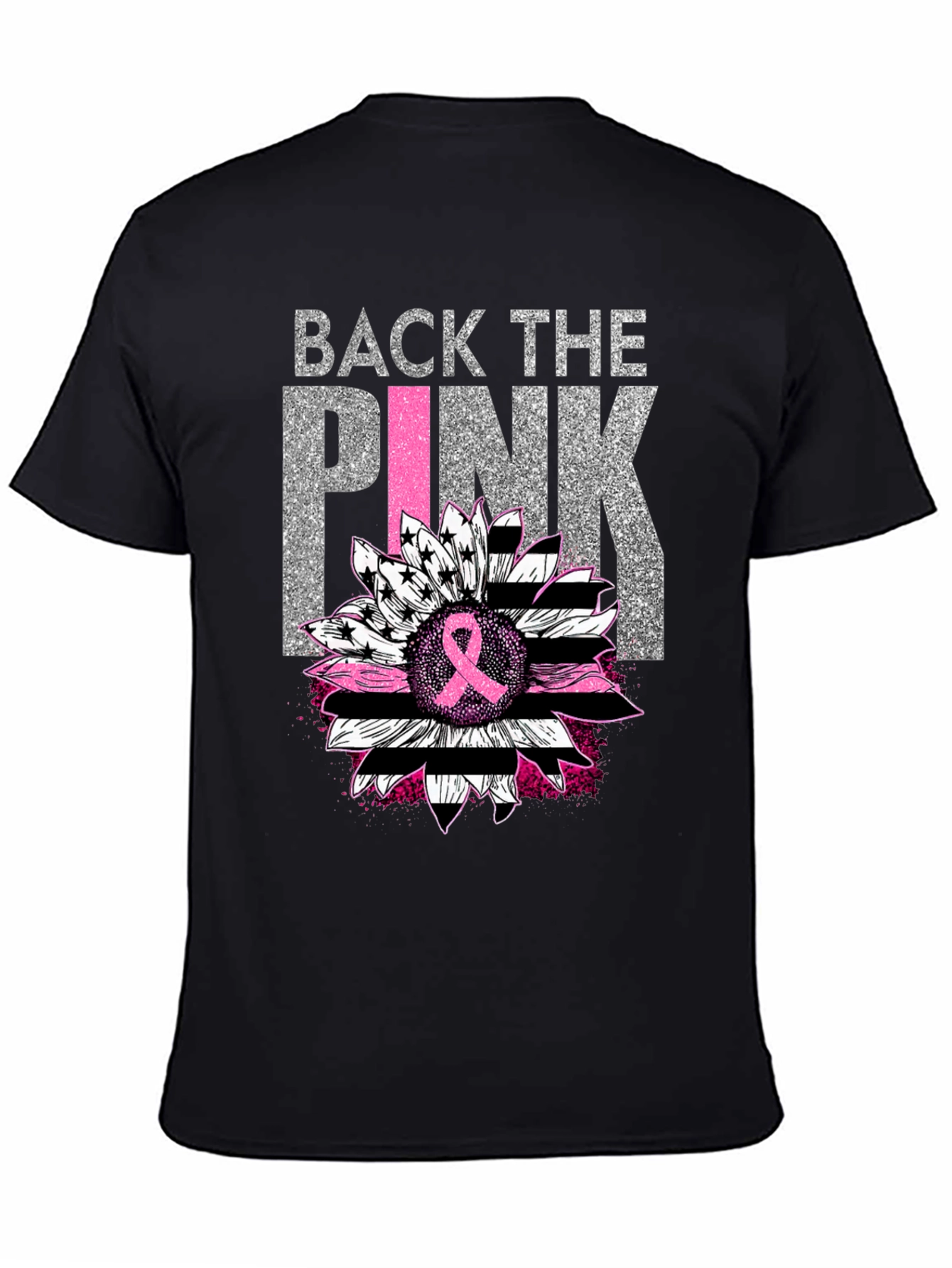 Back the Pink Sunflower Breast Cancer Awareness T-Shirt