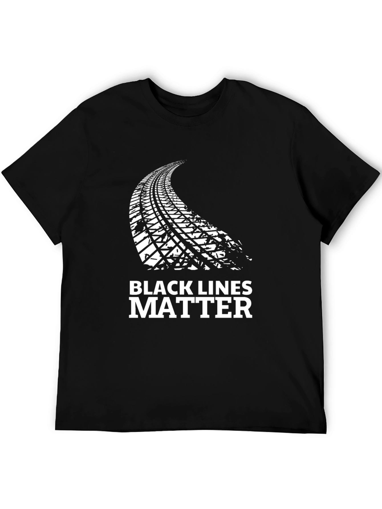 Black Lines Matter Graphic Tee -  Statement T-Shirt