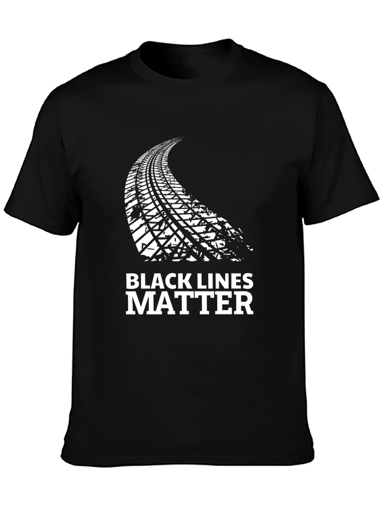 Black Lines Matter Graphic Tee -  Statement T-Shirt