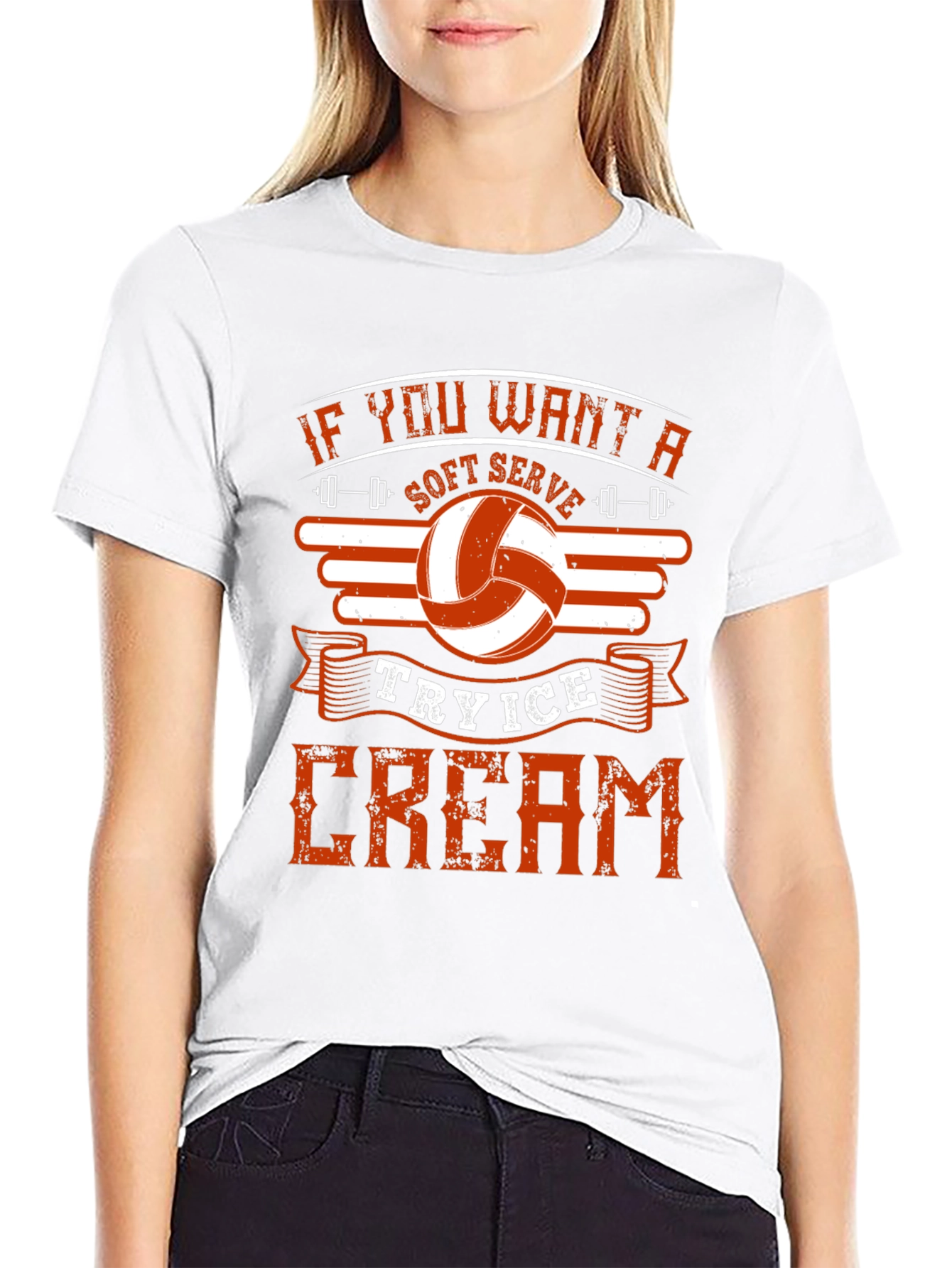 Volleyball T-Shirt: Soft Serve Try Ice Cream