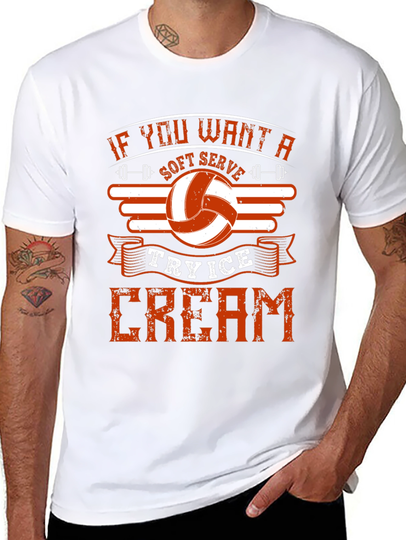 Volleyball T-Shirt: Soft Serve Try Ice Cream