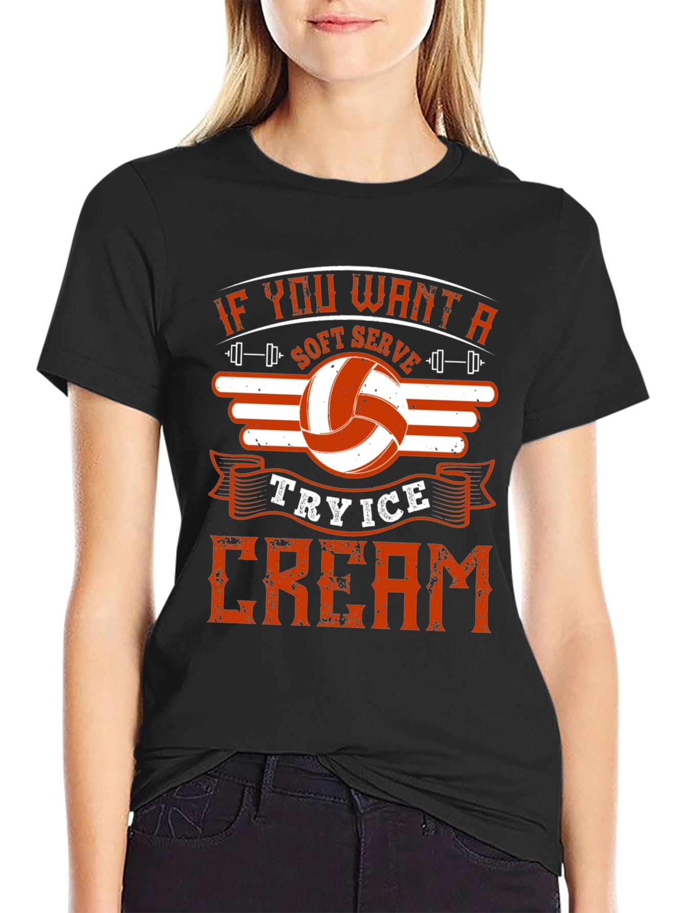 Volleyball T-Shirt: Soft Serve Try Ice Cream