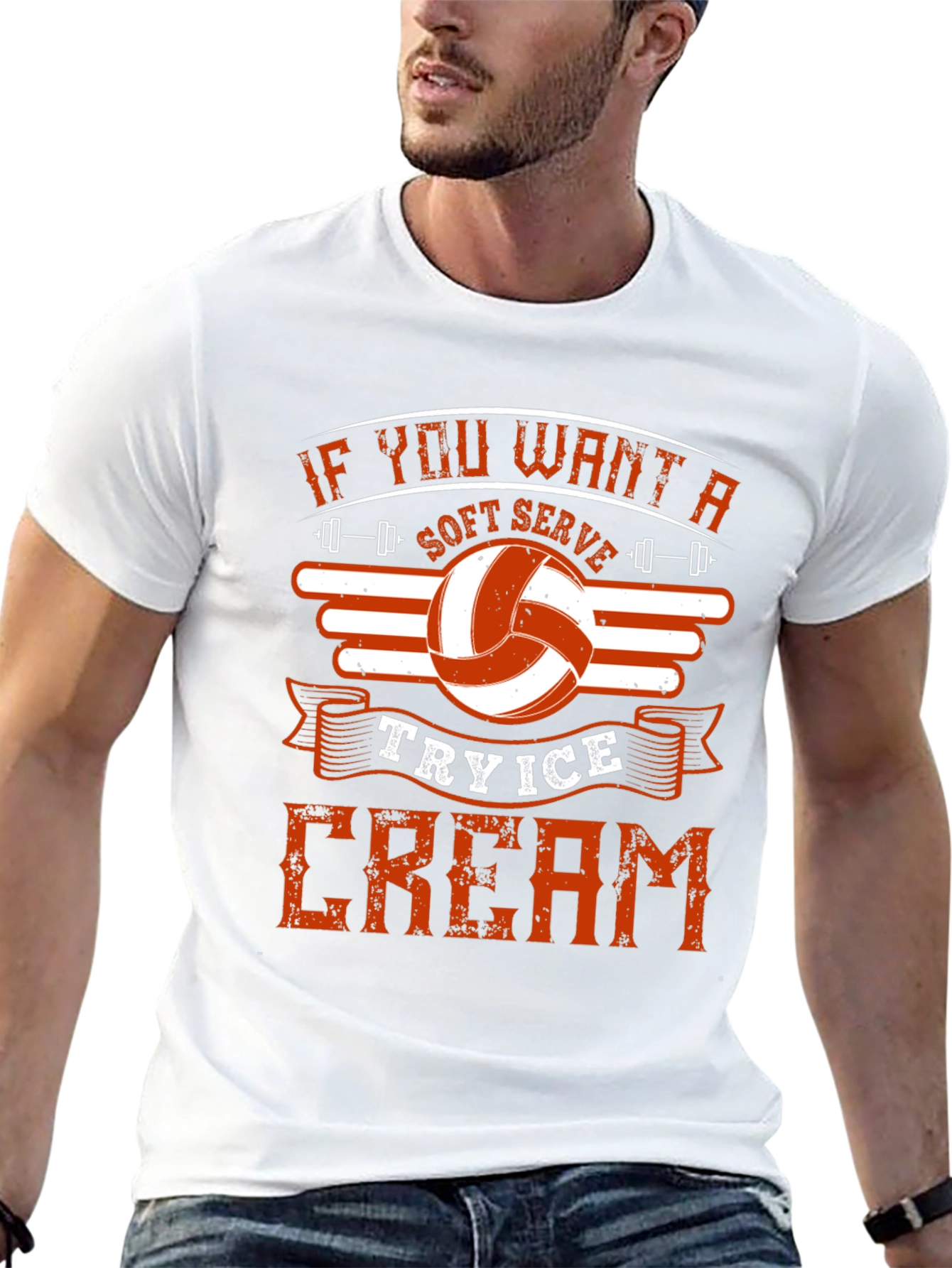 Volleyball T-Shirt: Soft Serve Try Ice Cream