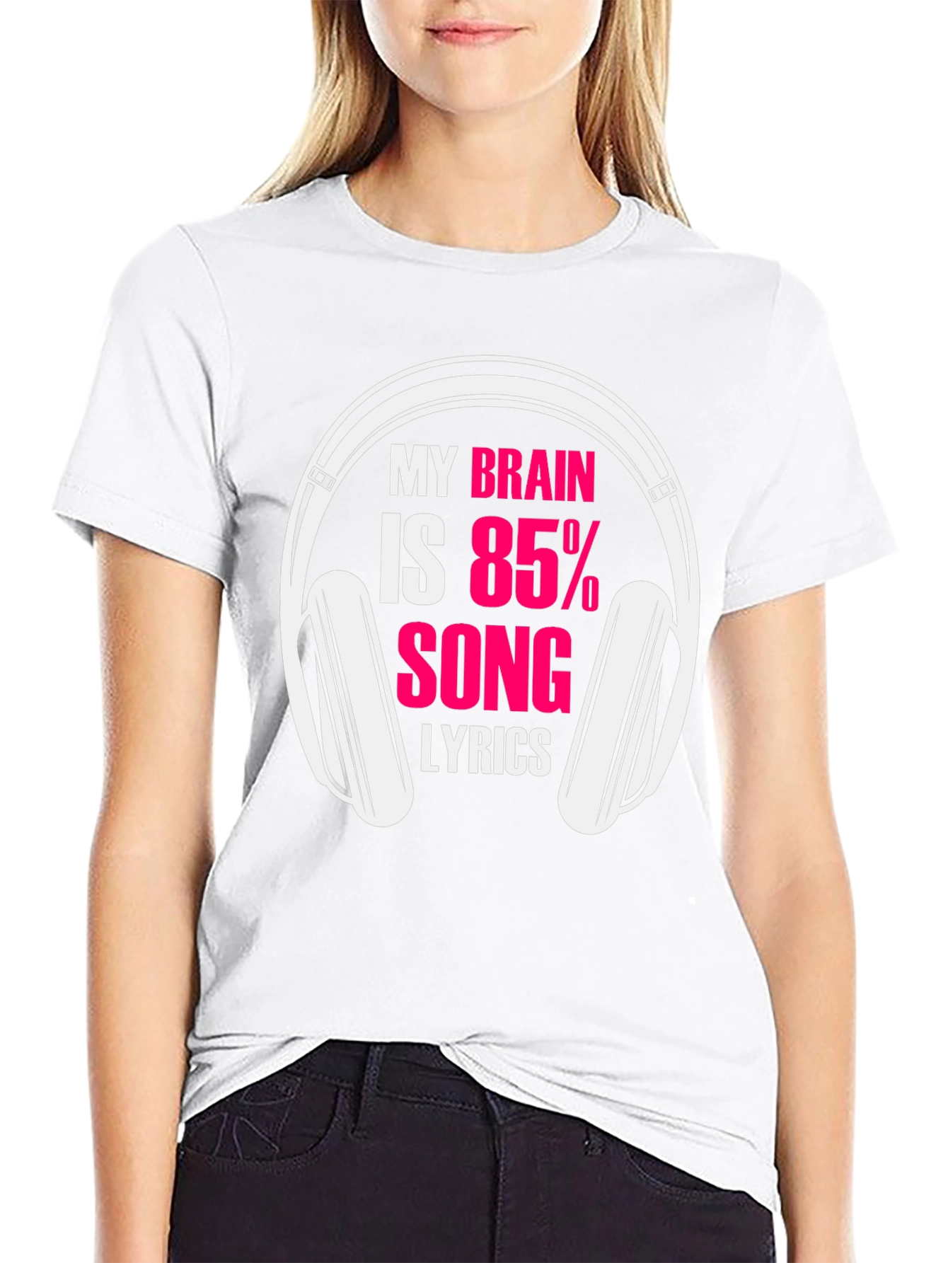 Brain 85% Song Lyrics Black T-Shirt