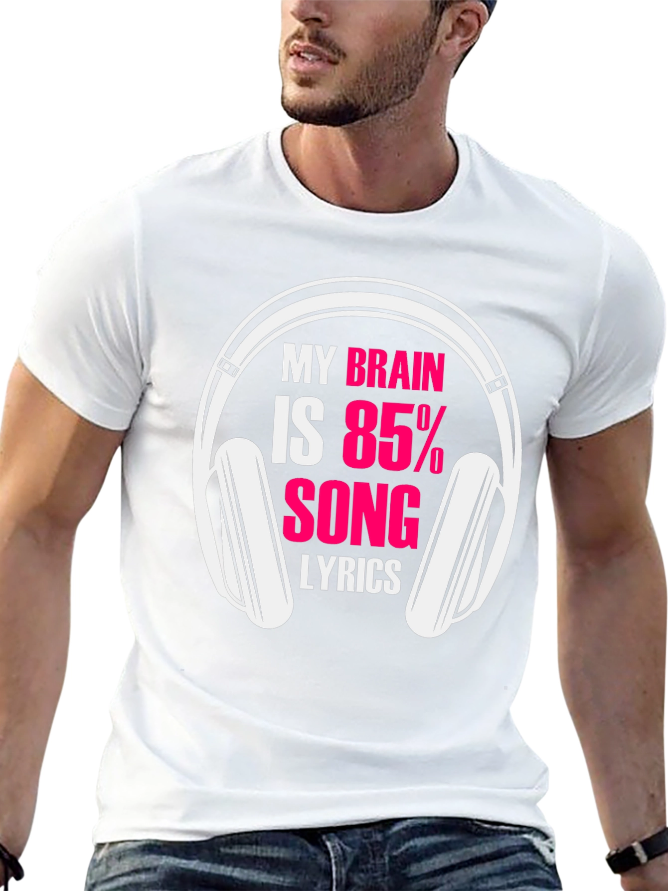 Brain 85% Song Lyrics Black T-Shirt