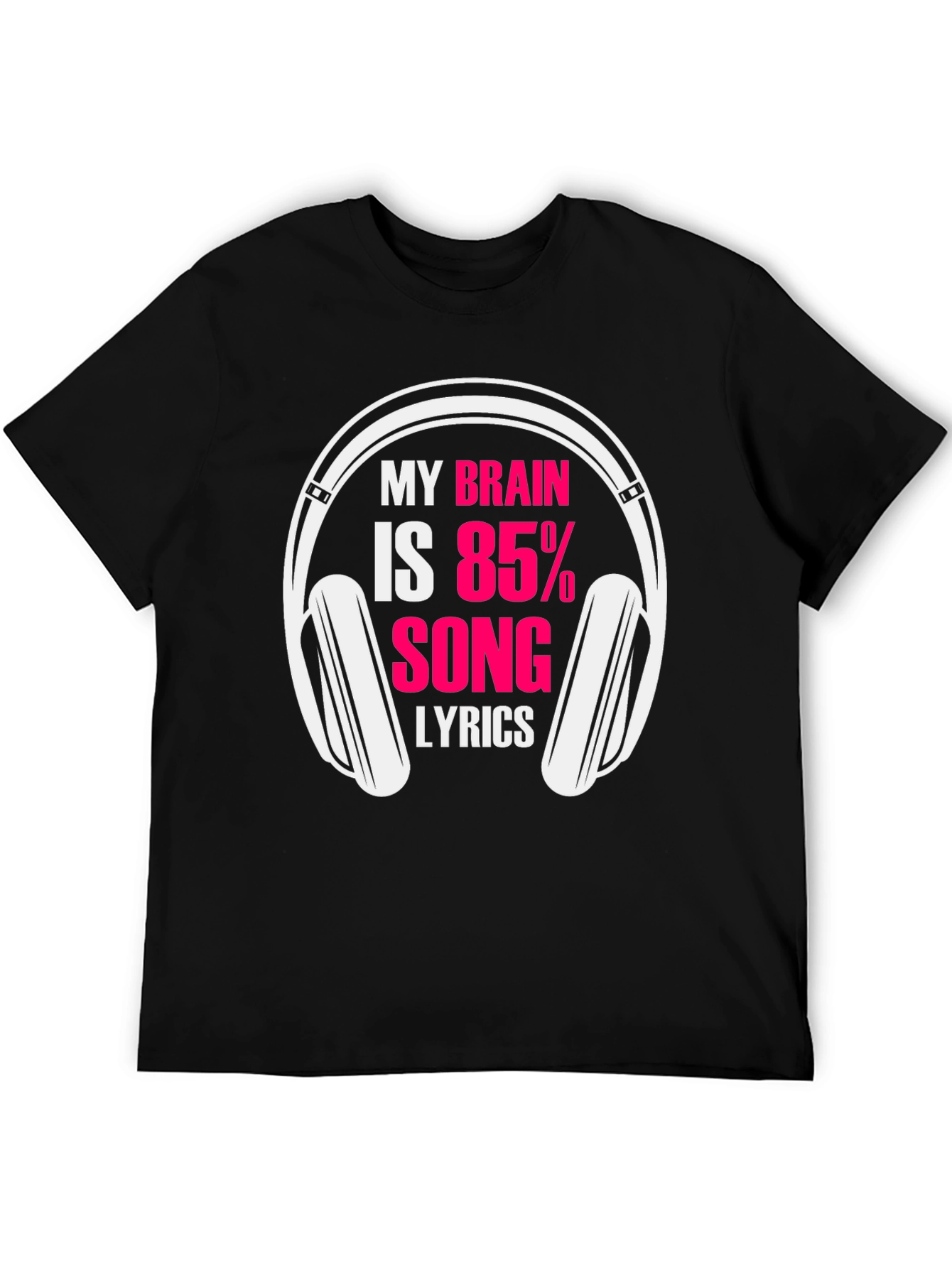 Brain 85% Song Lyrics Black T-Shirt