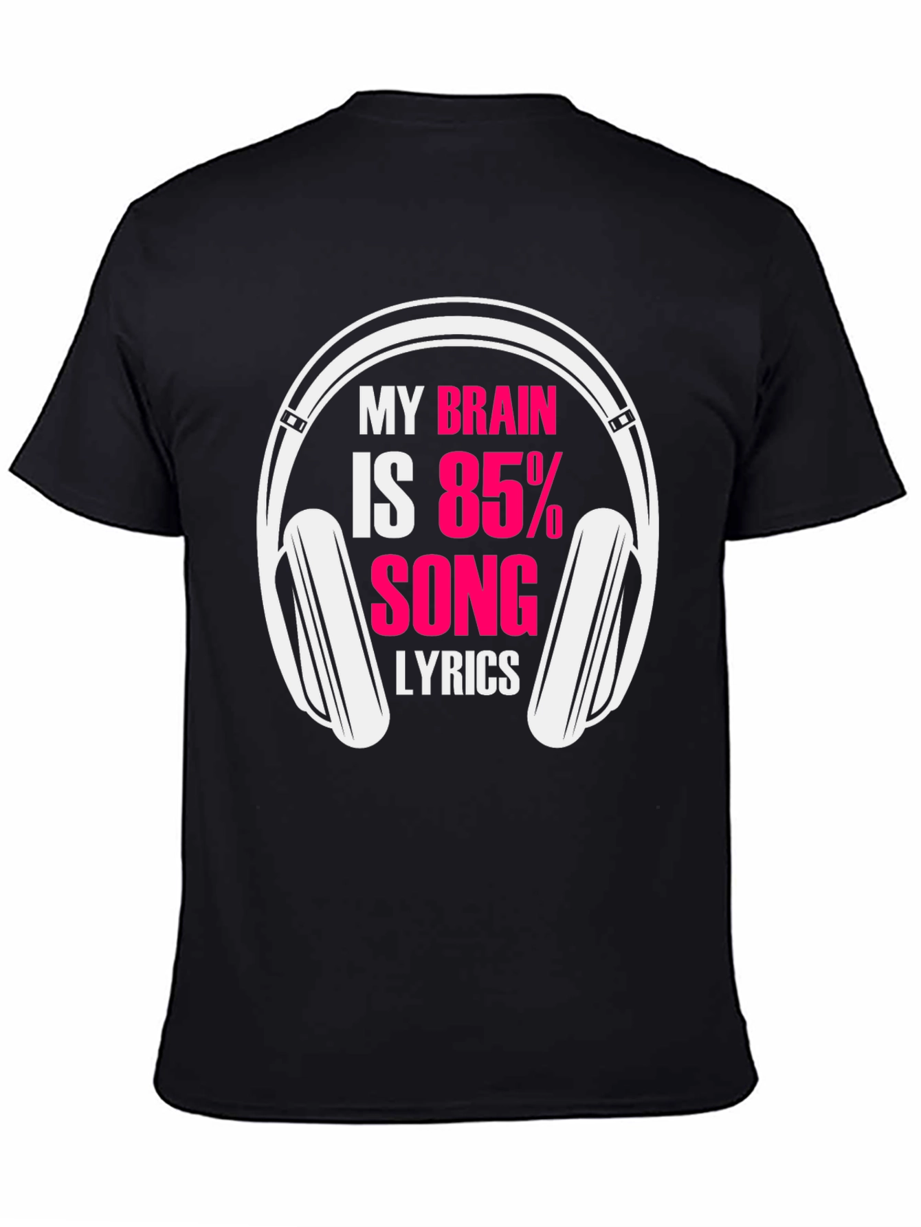 Brain 85% Song Lyrics Black T-Shirt