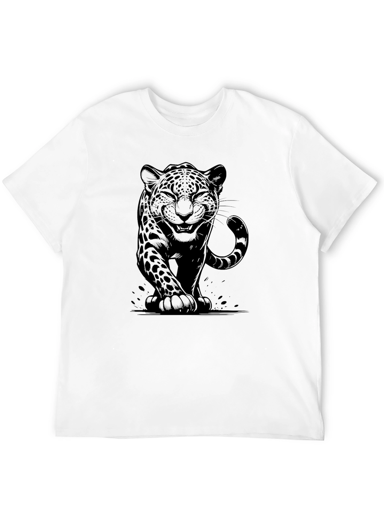 Black Jaguar Graphic Tee - Stylish Animal Print Shirt