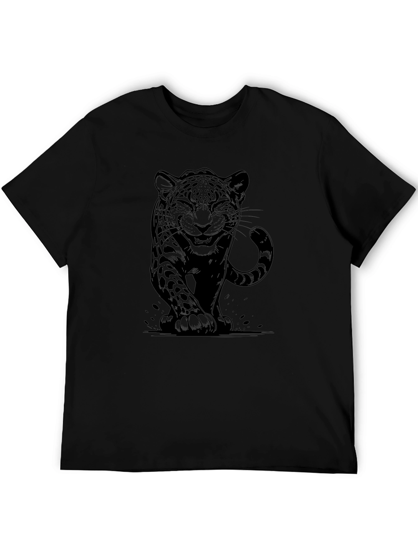 Black Jaguar Graphic Tee - Stylish Animal Print Shirt