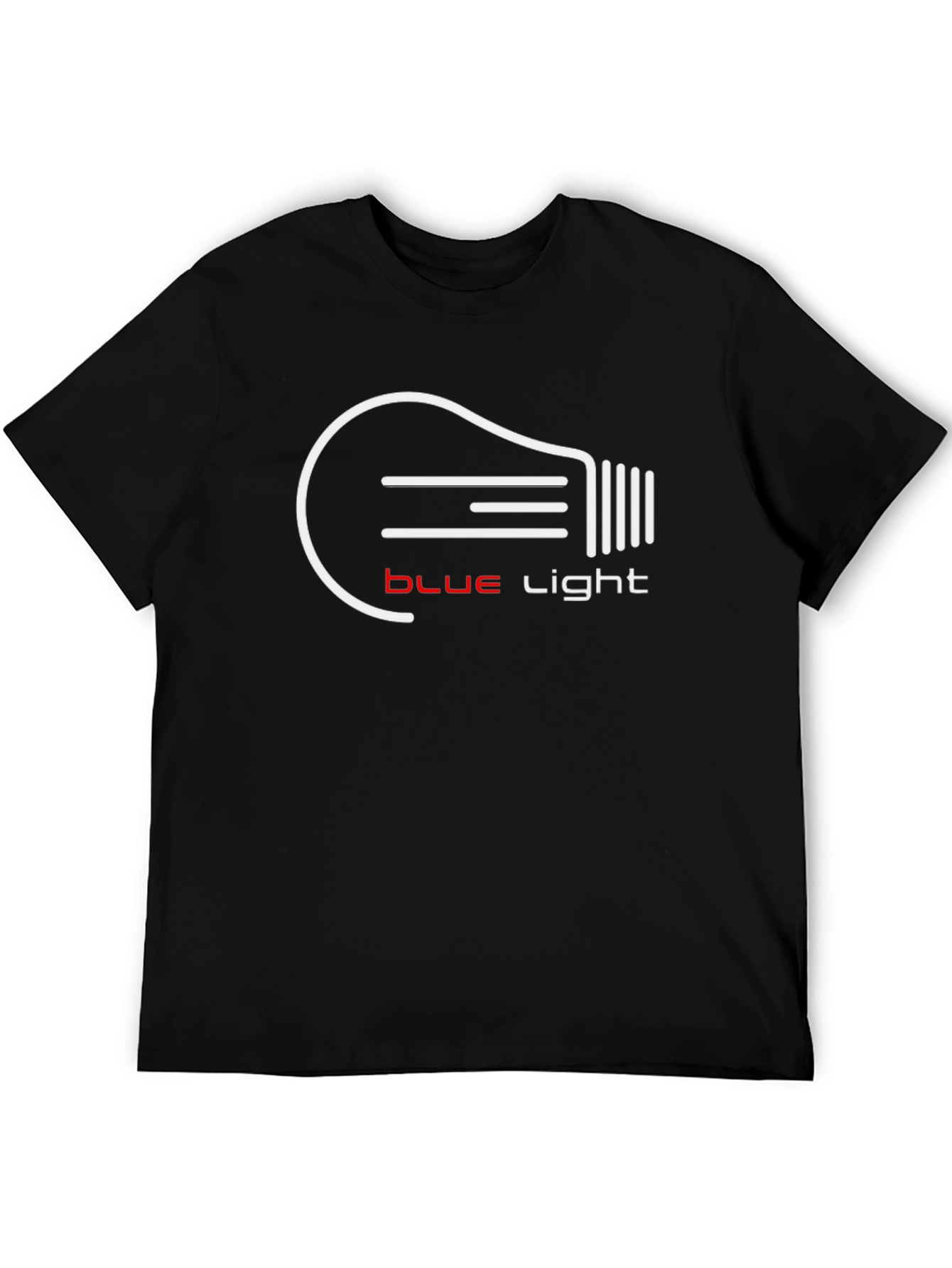 Blue Light Graphic Tee - Black Cotton T-Shirt