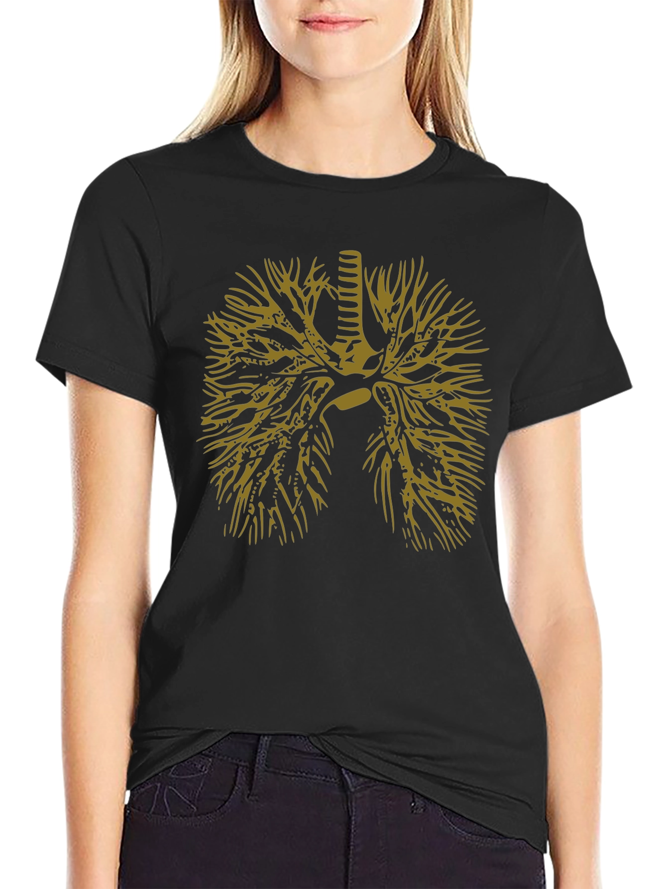 Anatomical Lungs Graphic Tee - Black